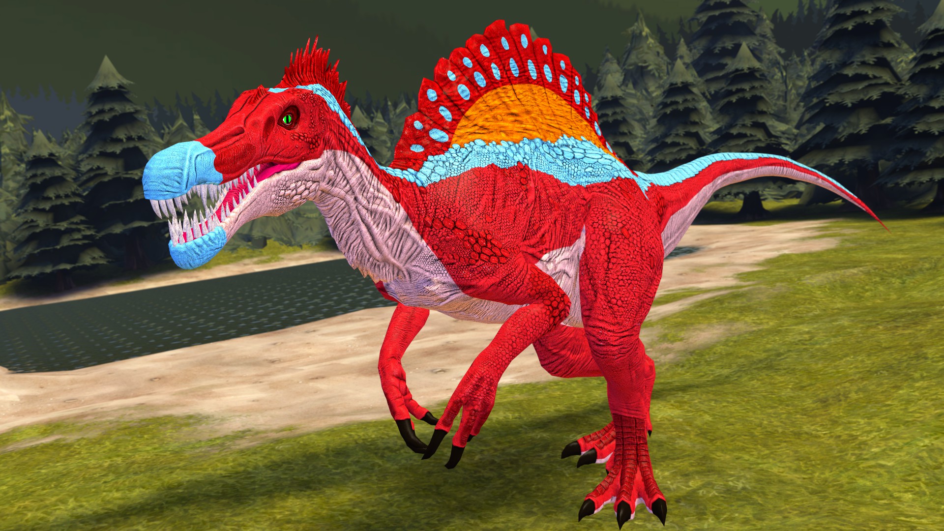 Scarlet The Spinosaurus - Lesothosaurus - HD Wallpaper 