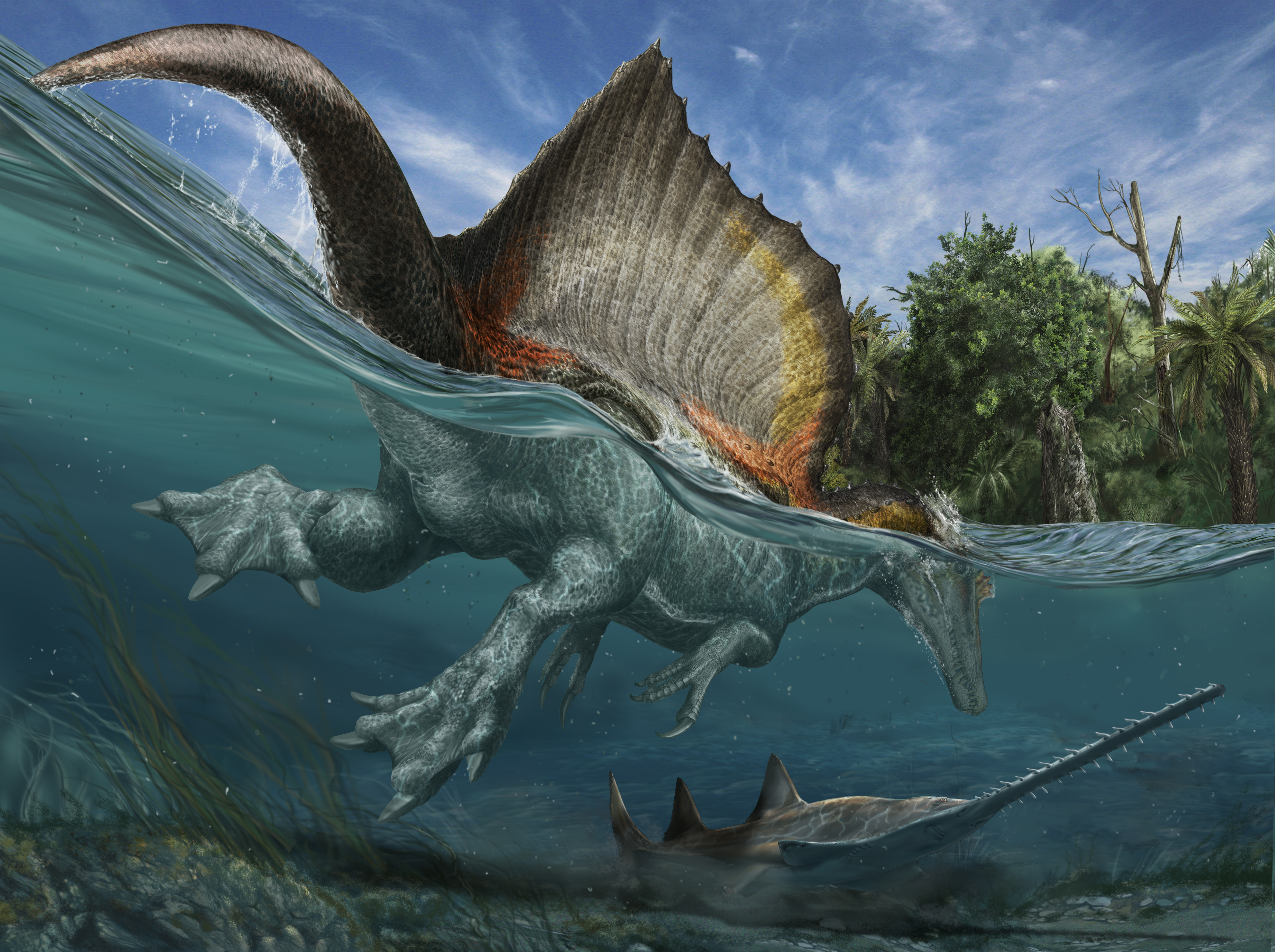 An Artist S Rendering, Based On Ibrahim S Research, - Biggest Monster In Sea - HD Wallpaper 