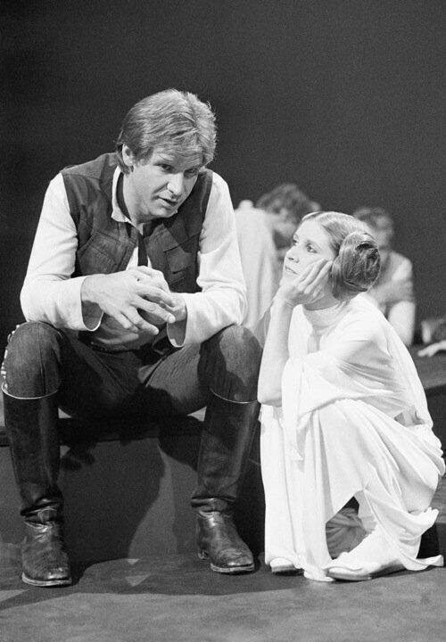 Carrie Fisher And Harrison Ford Behind The Scenes - HD Wallpaper 