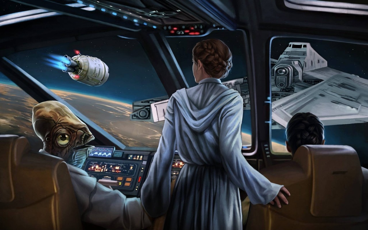 Star Wars, Leia Organa, Princess, Spaceship, Artwork - HD Wallpaper 