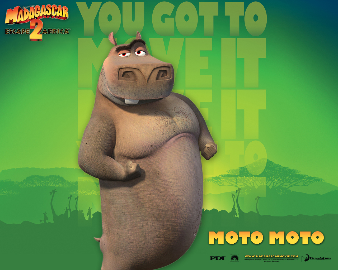 Moto Moto The Hippo From Dreamworks Madagascar Animated - Moto Moto Madagascar 2 Sk - HD Wallpaper 