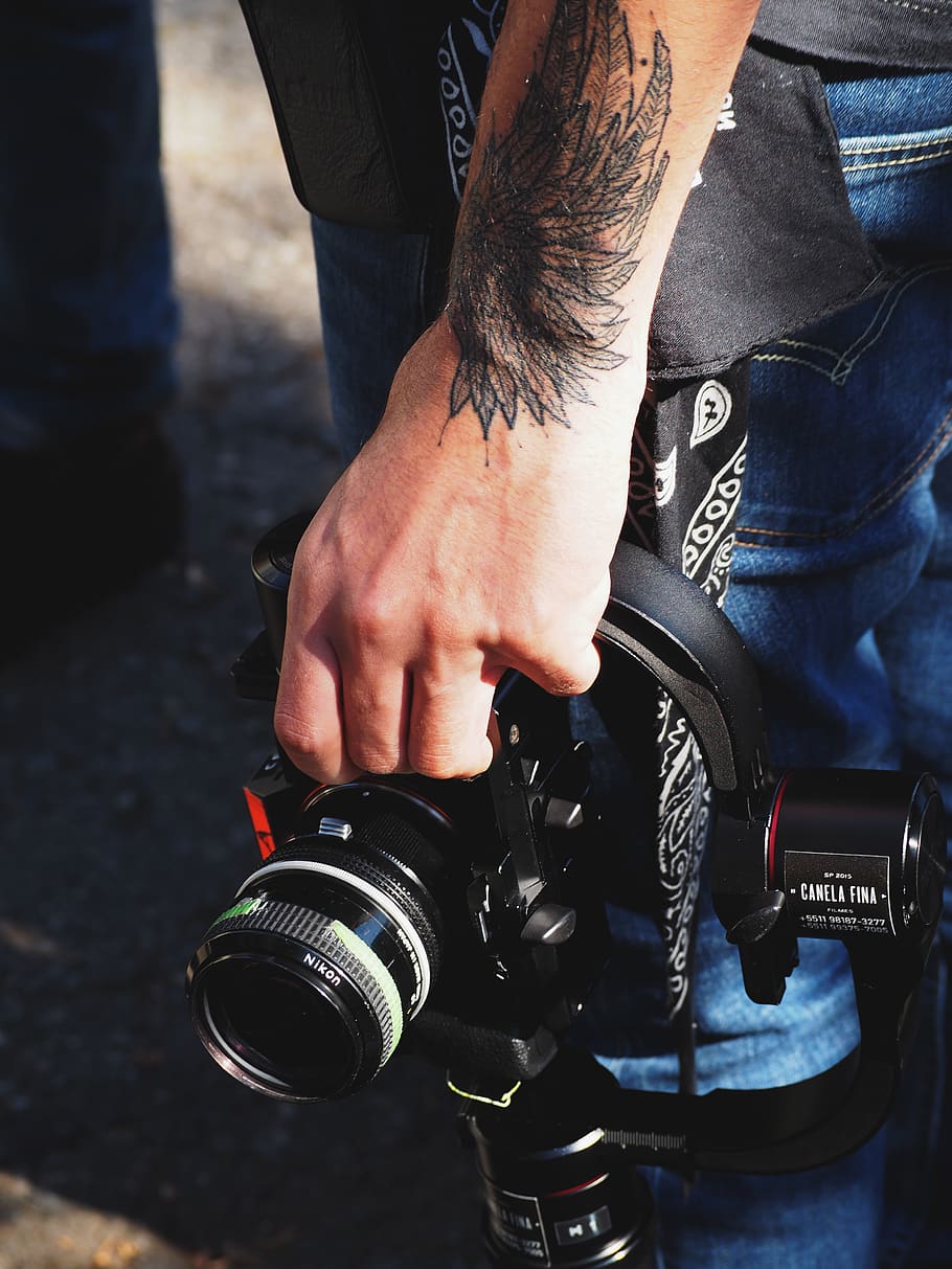 Camera, Photo, Hand, Tattoo, Sao Paulo, Cinema, Film, - Digital Slr - HD Wallpaper 