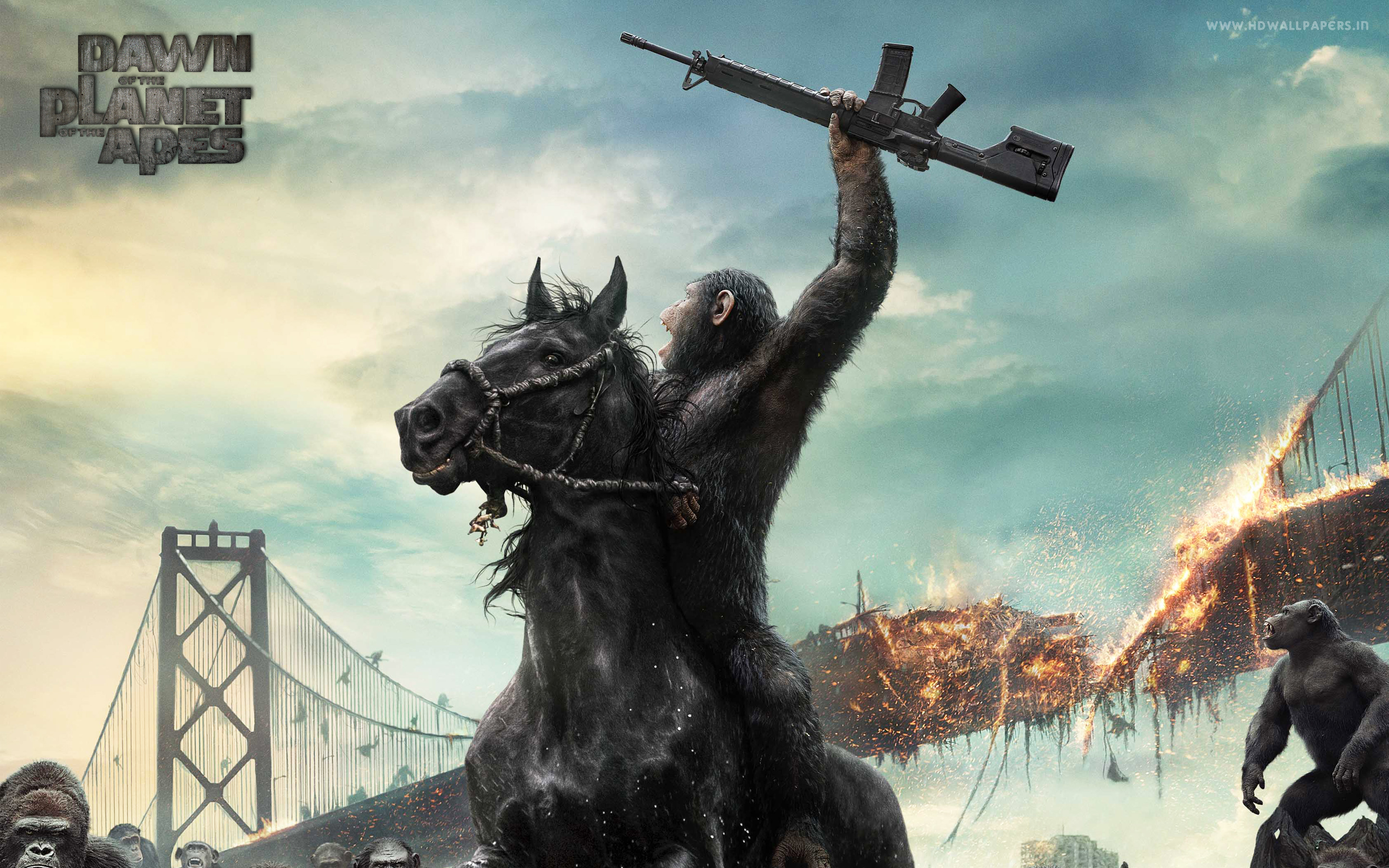 Dawn Of The Planet Of The Apes Movie Wallpaper - HD Wallpaper 