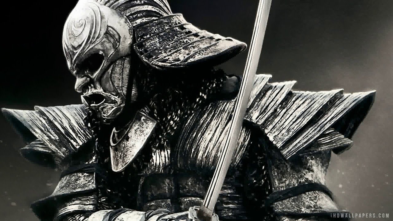 Samurai Black And White - HD Wallpaper 