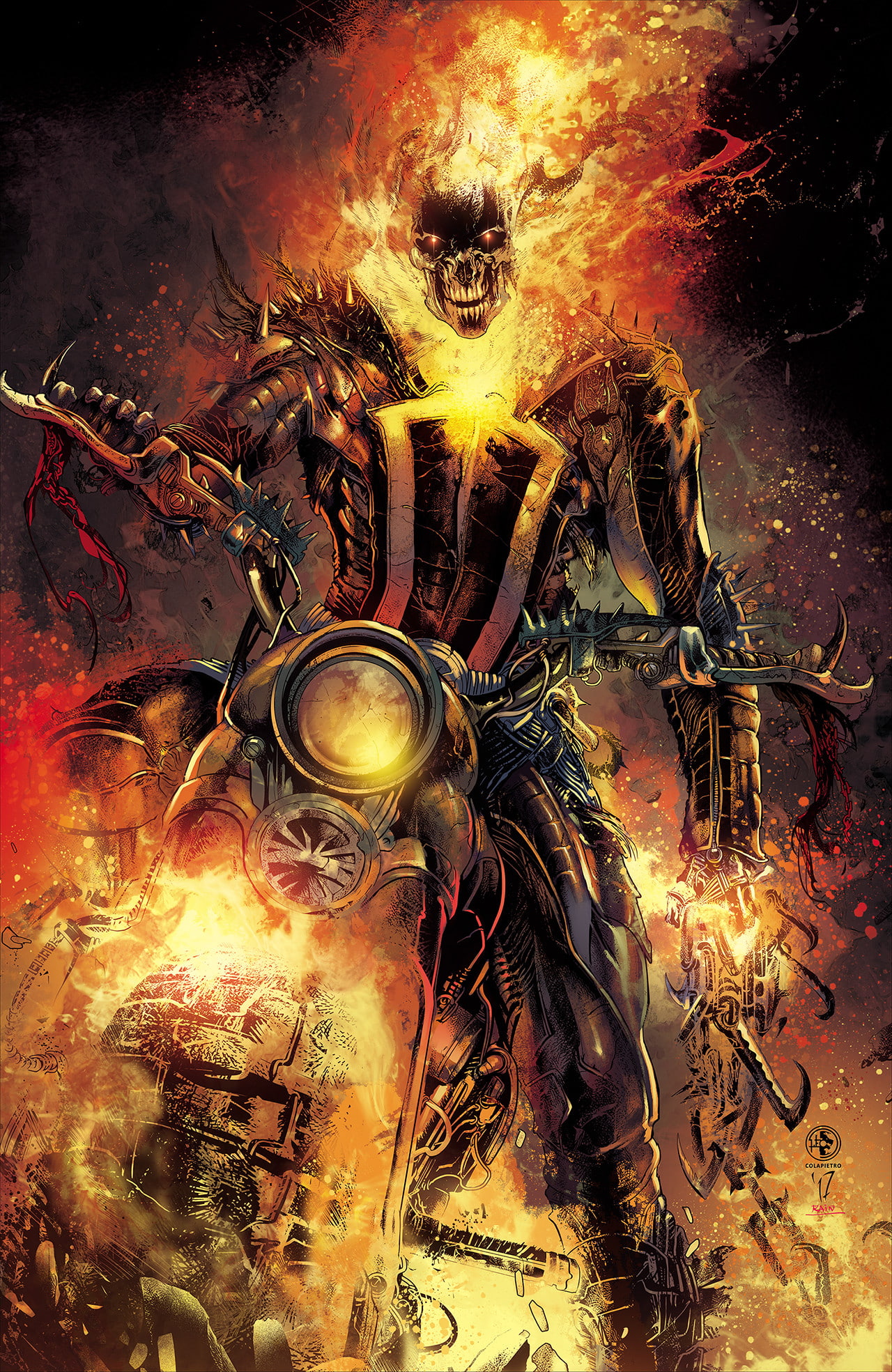 Ghost Rider Comic Art - HD Wallpaper 