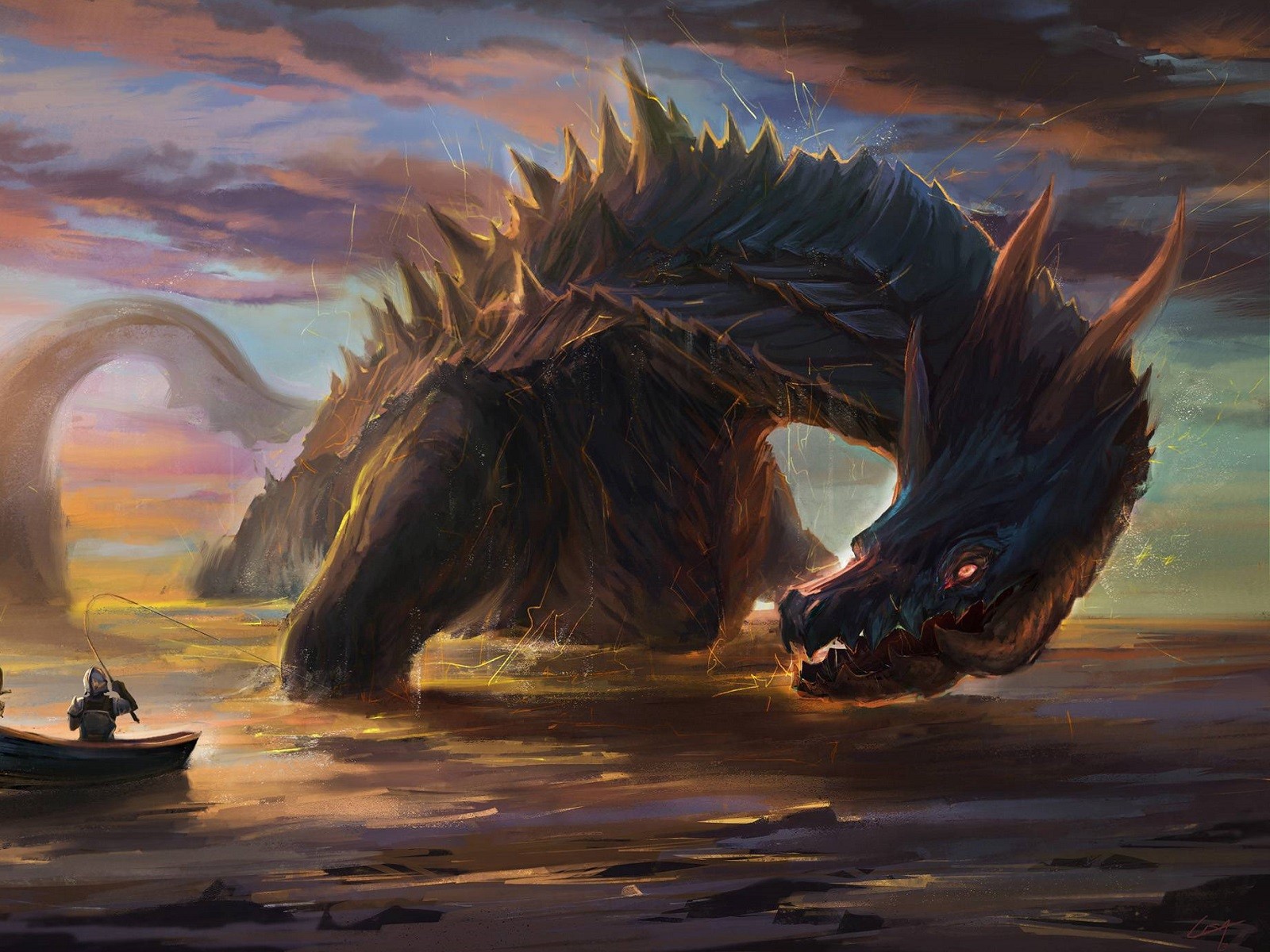Wallpaper Dragon, Knight, Art, Boat - Monster Hunter Hd 1080p - HD Wallpaper 