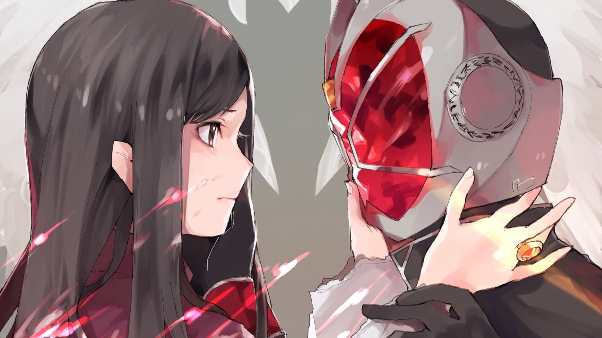 Kamen Rider, Mask, Anime Girl, Brown Hair, Profile - Kamen Rider Wallpaper Anime - HD Wallpaper 