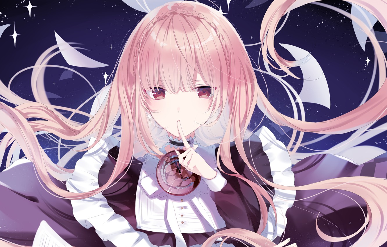 Photo Wallpaper Girl, Sign, Quiet - Аниме Девушка Говорит Тихо - HD Wallpaper 