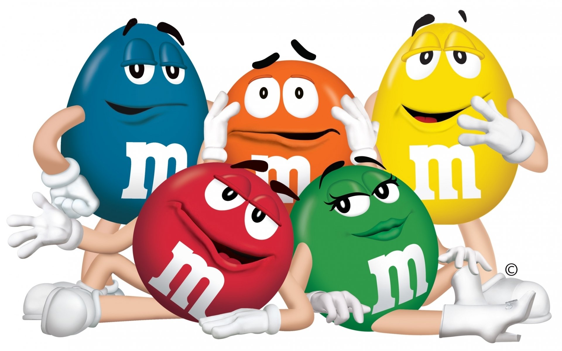 M&m's Yellow Red Blue Orange Brown Green - HD Wallpaper 