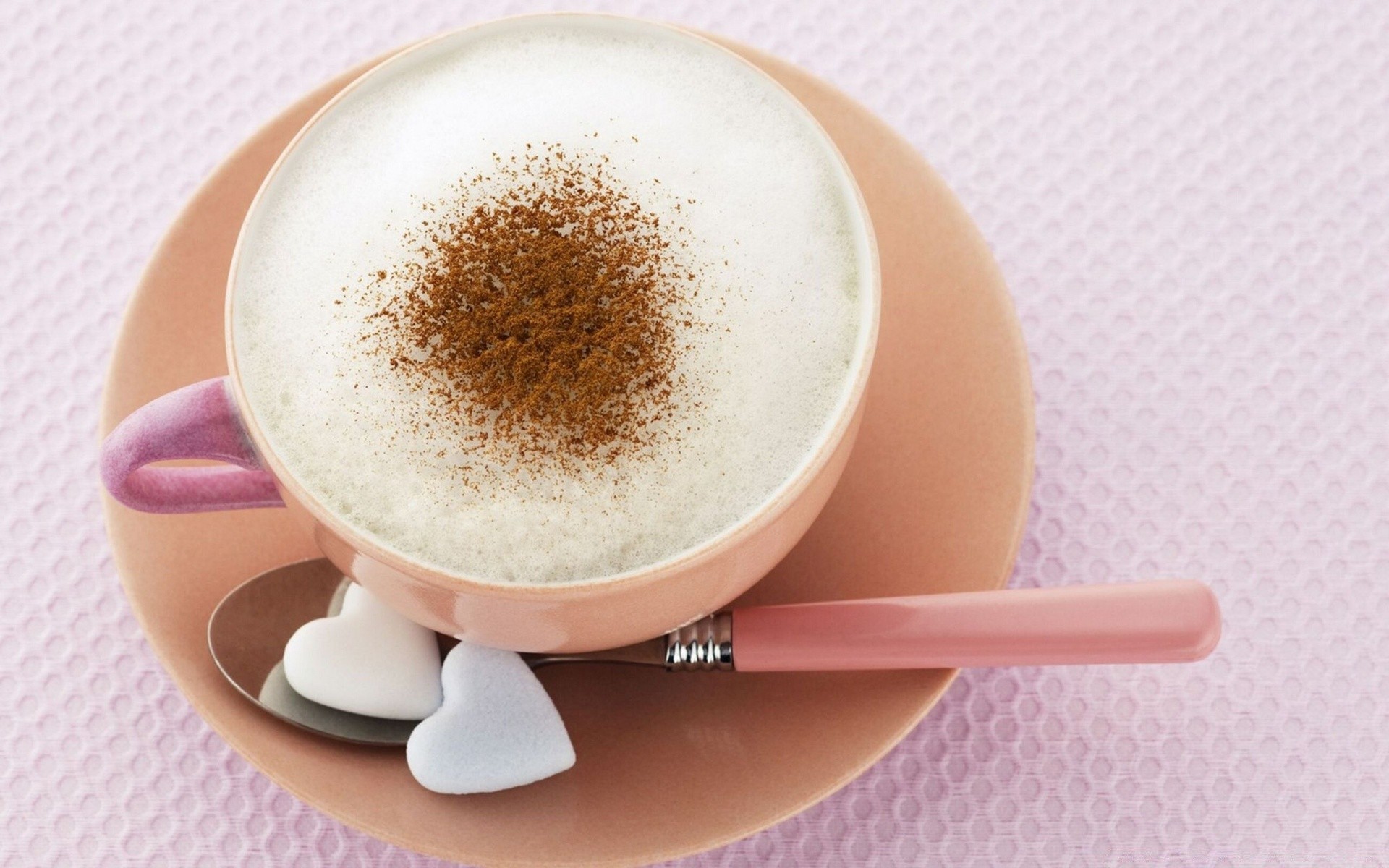 Hearts Coffee Foam Breakfast Espresso Cup Hot Cappuccino - Cappuccino Coffee - HD Wallpaper 