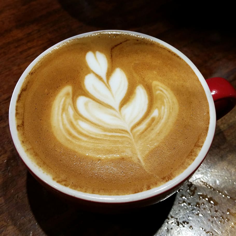 Coffee, Latte, Latte Art, Espresso, Cup, Drink, Cafe, - Gambar Kopi Latte Art - HD Wallpaper 