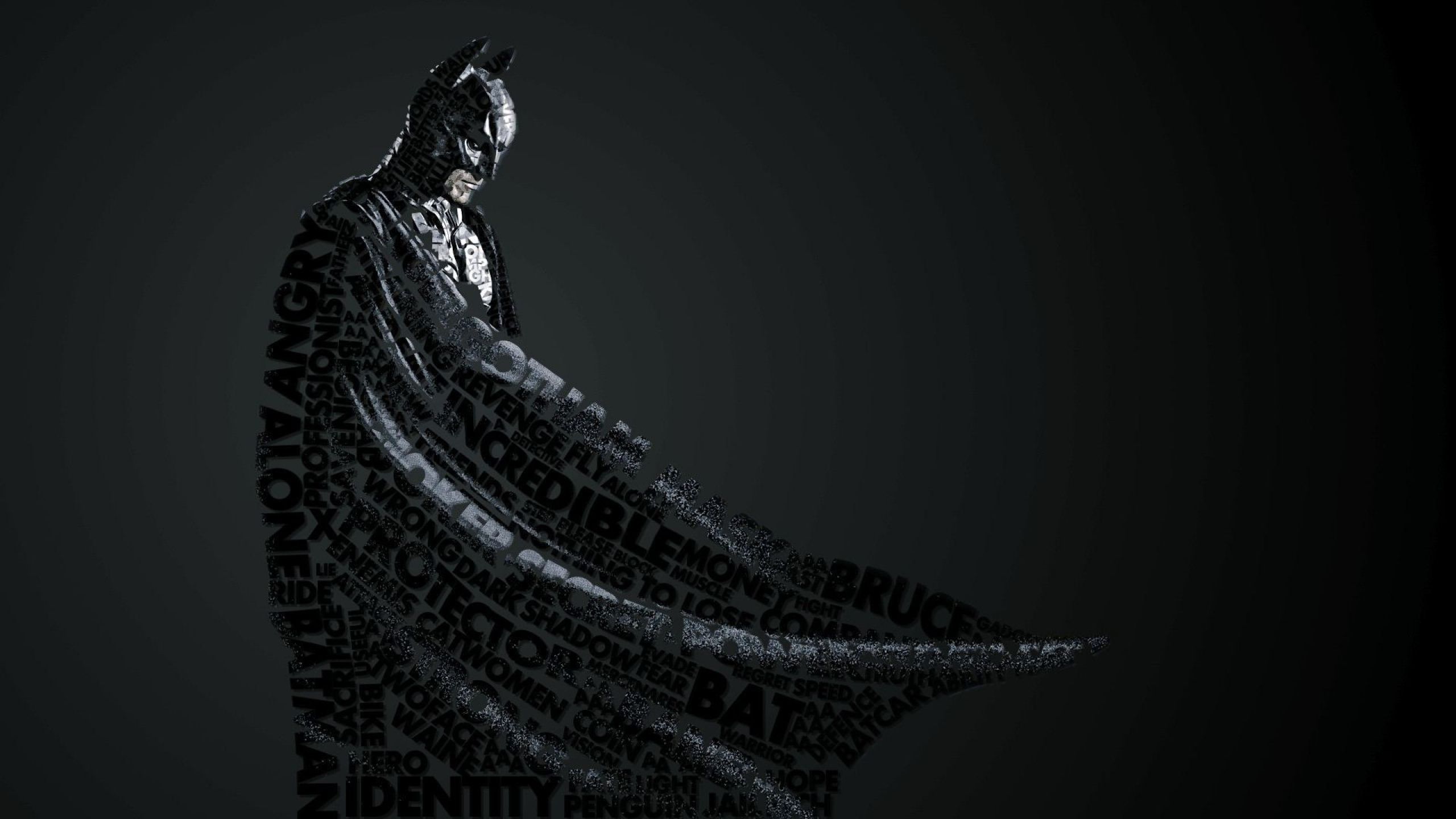 Batman Typography - 2560x1440 Wallpaper Batman Typography - 2560x1440 Wallpaper
