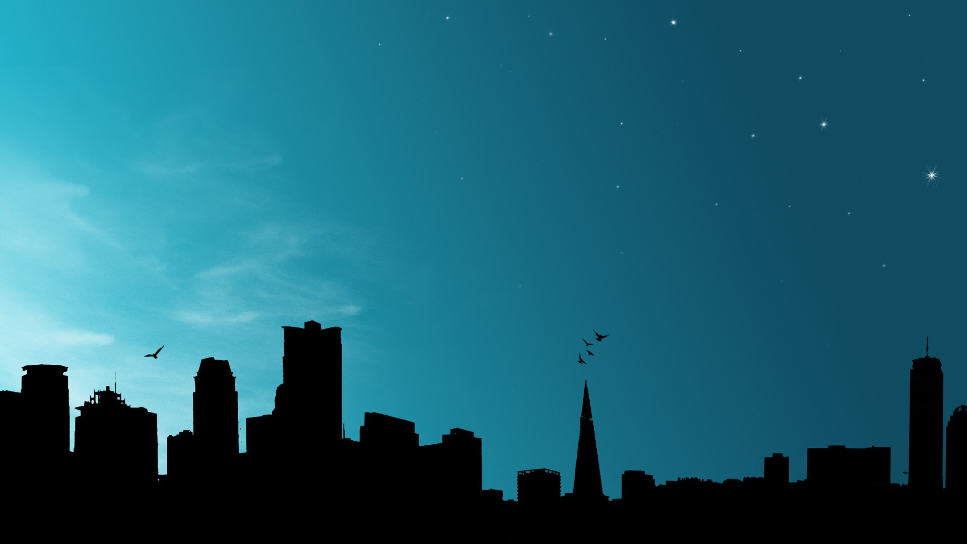 City Skyline Wallpaper - Skyline Silhouette - HD Wallpaper 
