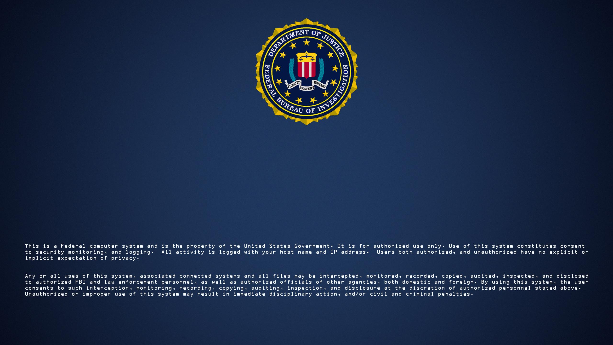 Fbi Login Screen - HD Wallpaper 