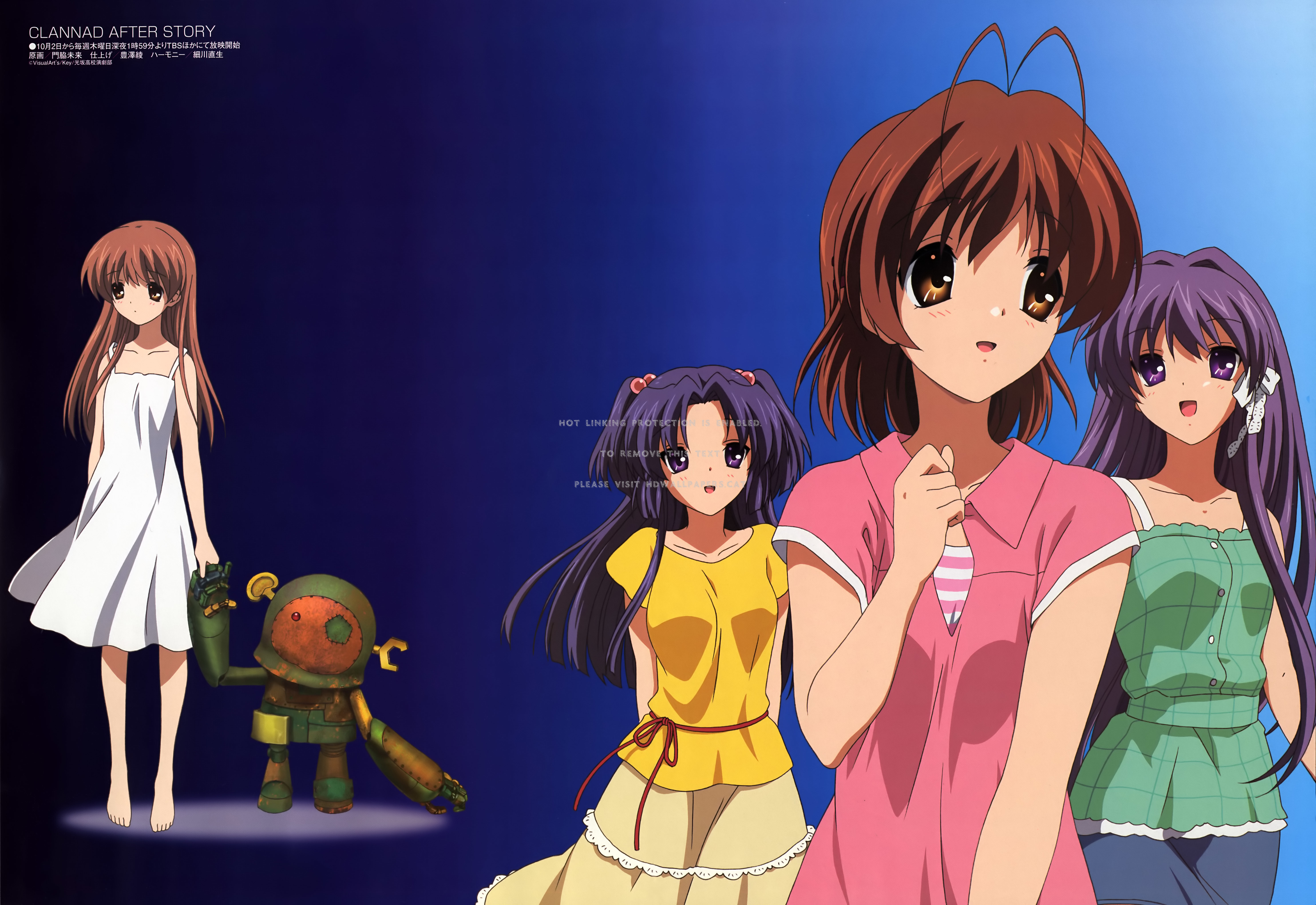 After Story Brown Hair Blue Purple - Illusionary Girl Clannad - HD Wallpaper 