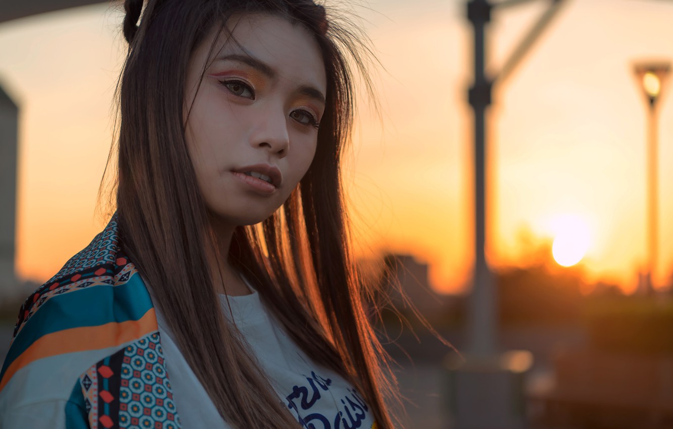 Wallpaper Look Sunset Model Portrait Makeup Mike Hairstyle - Joshua Chang Photography - HD Wallpaper 