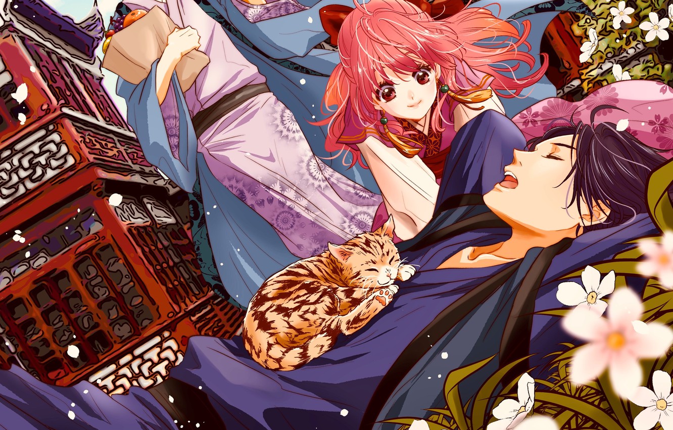 Photo Wallpaper Stay, Kimono, Friends, Red Hair, Two - Yona Of The Dawn - HD Wallpaper 