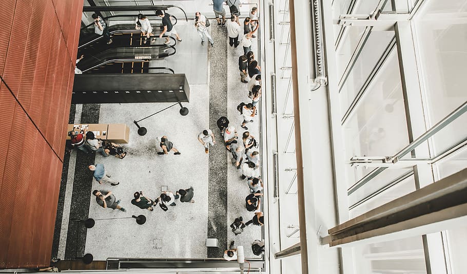 People Walking Inside The Building, Crowd, Line, Wait, - Jpeg - HD Wallpaper 