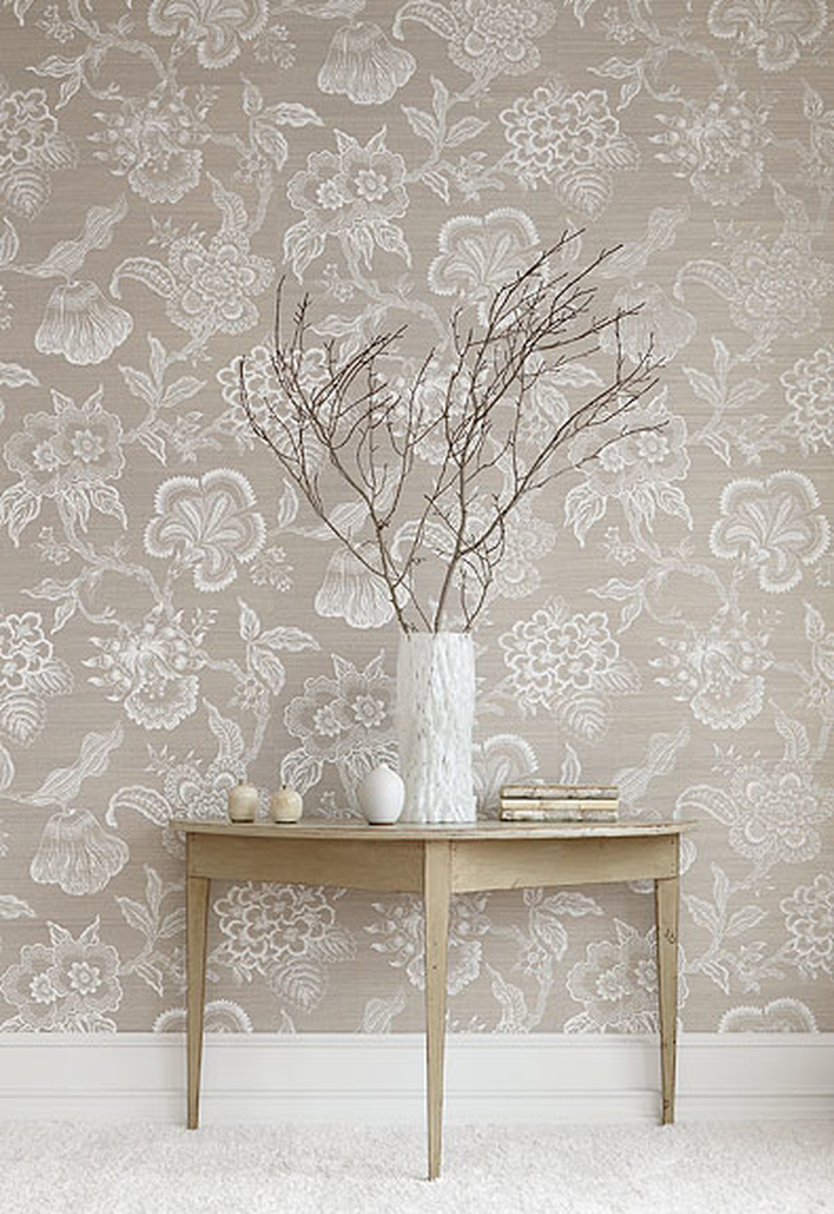 Celerie Kemble Hot House Flowers Sisal Haze & Chalk - Schumacher Hothouse Flowers Sisal - HD Wallpaper 