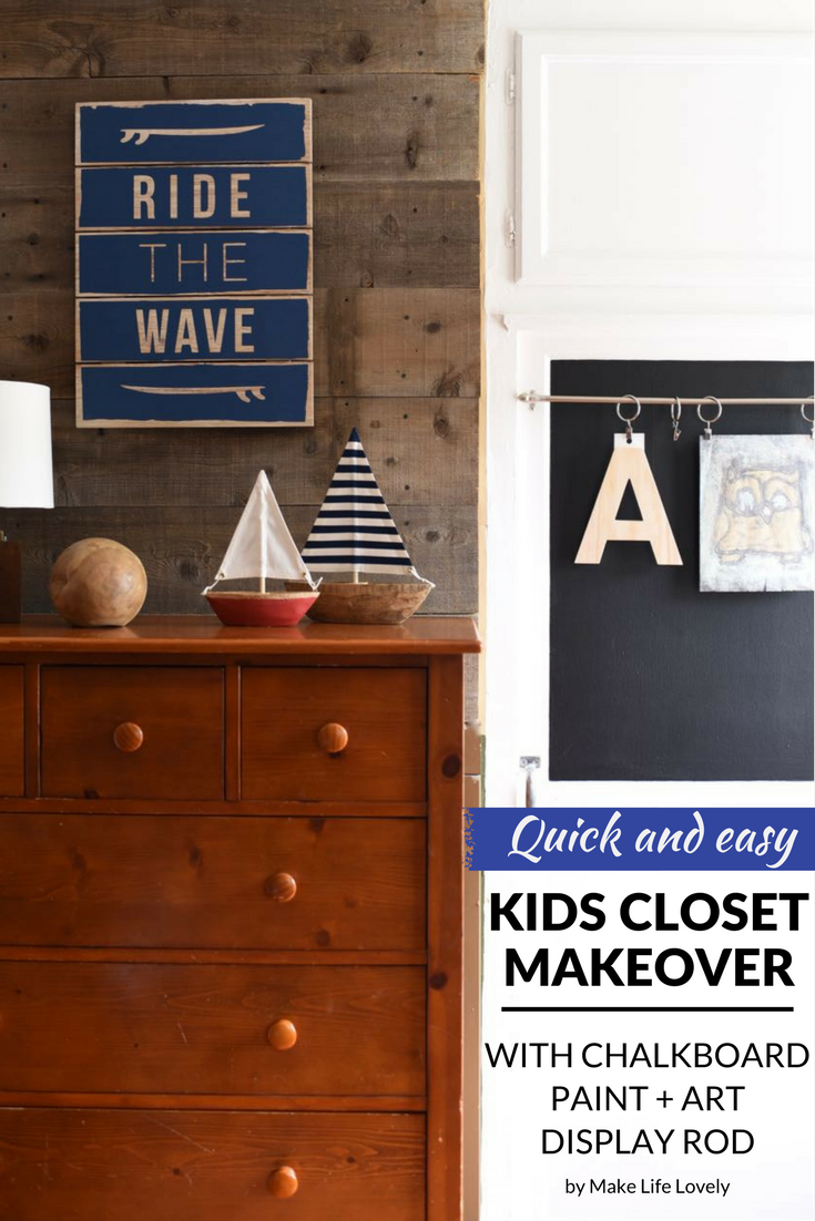 Quick And Easy Kids Closet Makeover With Chalkboard - HD Wallpaper 