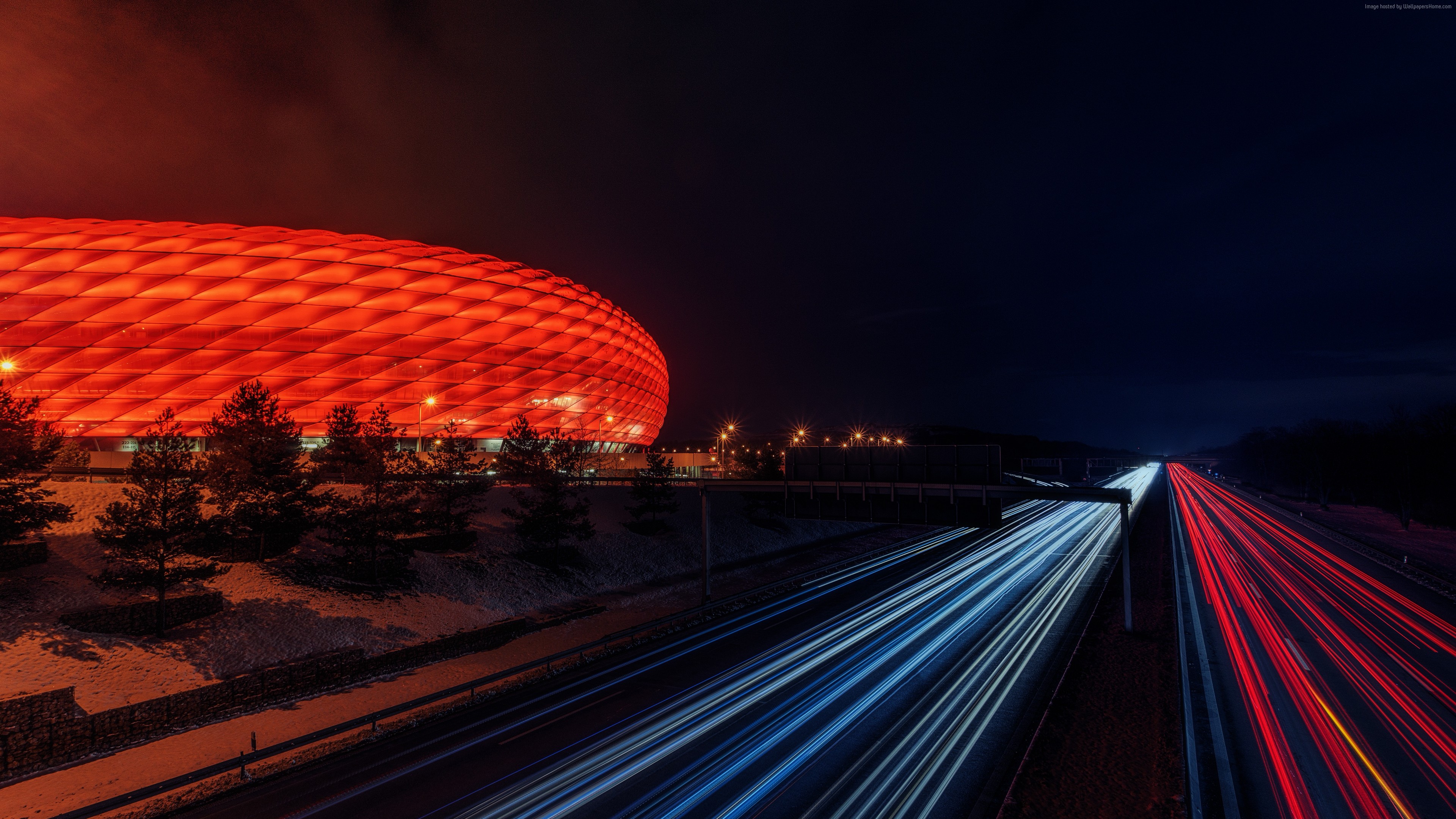 Wallpaper Munich, Germany, Light, Night, 6k, Architecture - Highway Wallpapers At Night - HD Wallpaper 