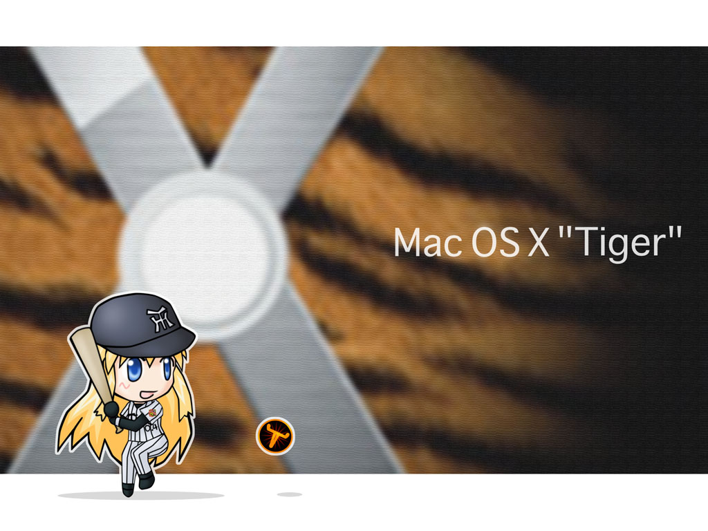 Animal Anthropomorphism Longhorn Mac Os-tan Osx Tiger - Mac Os X 10.4 Tiger Logo - HD Wallpaper 