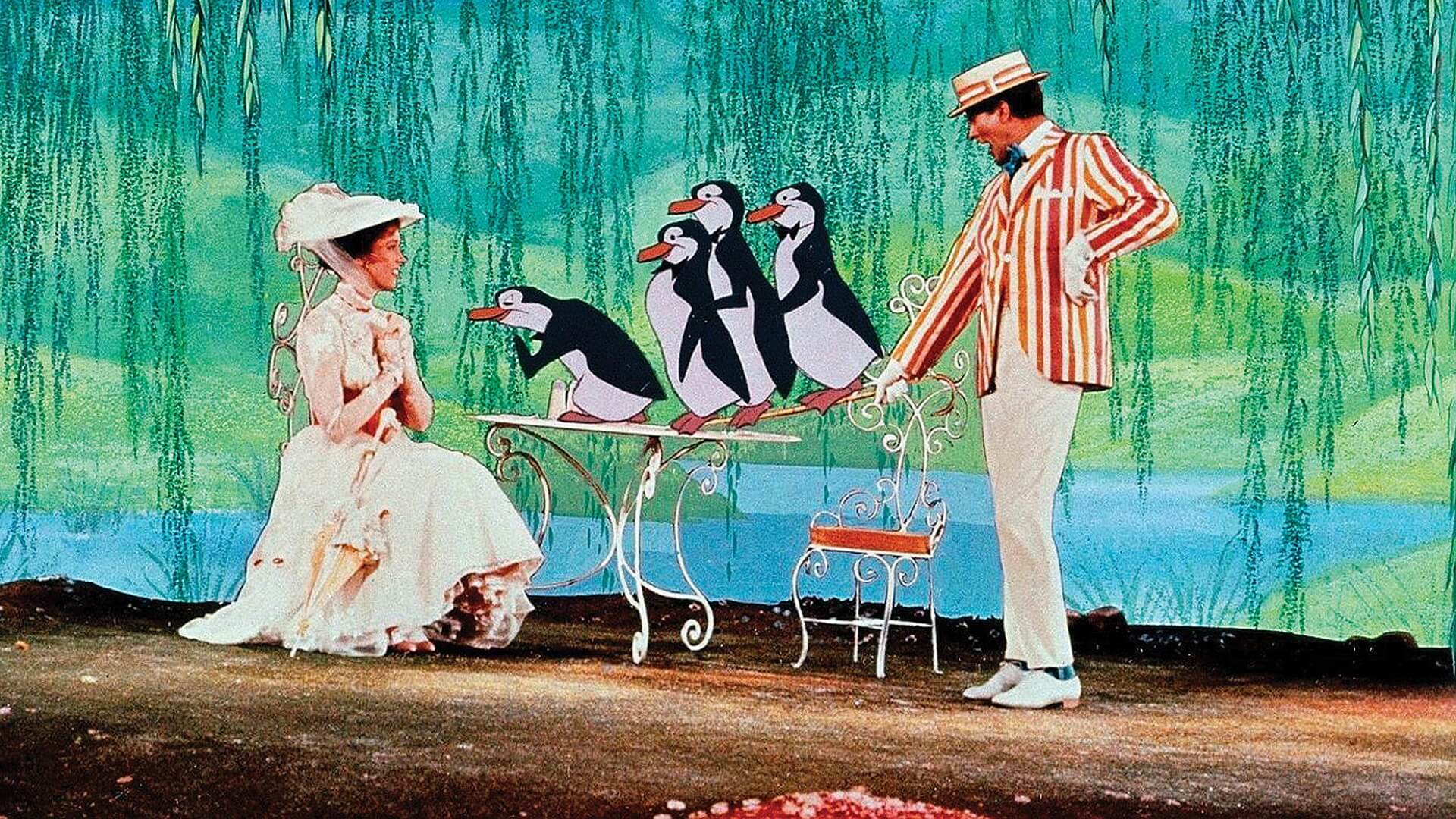 Mary Poppins Bert And Penguins - HD Wallpaper 