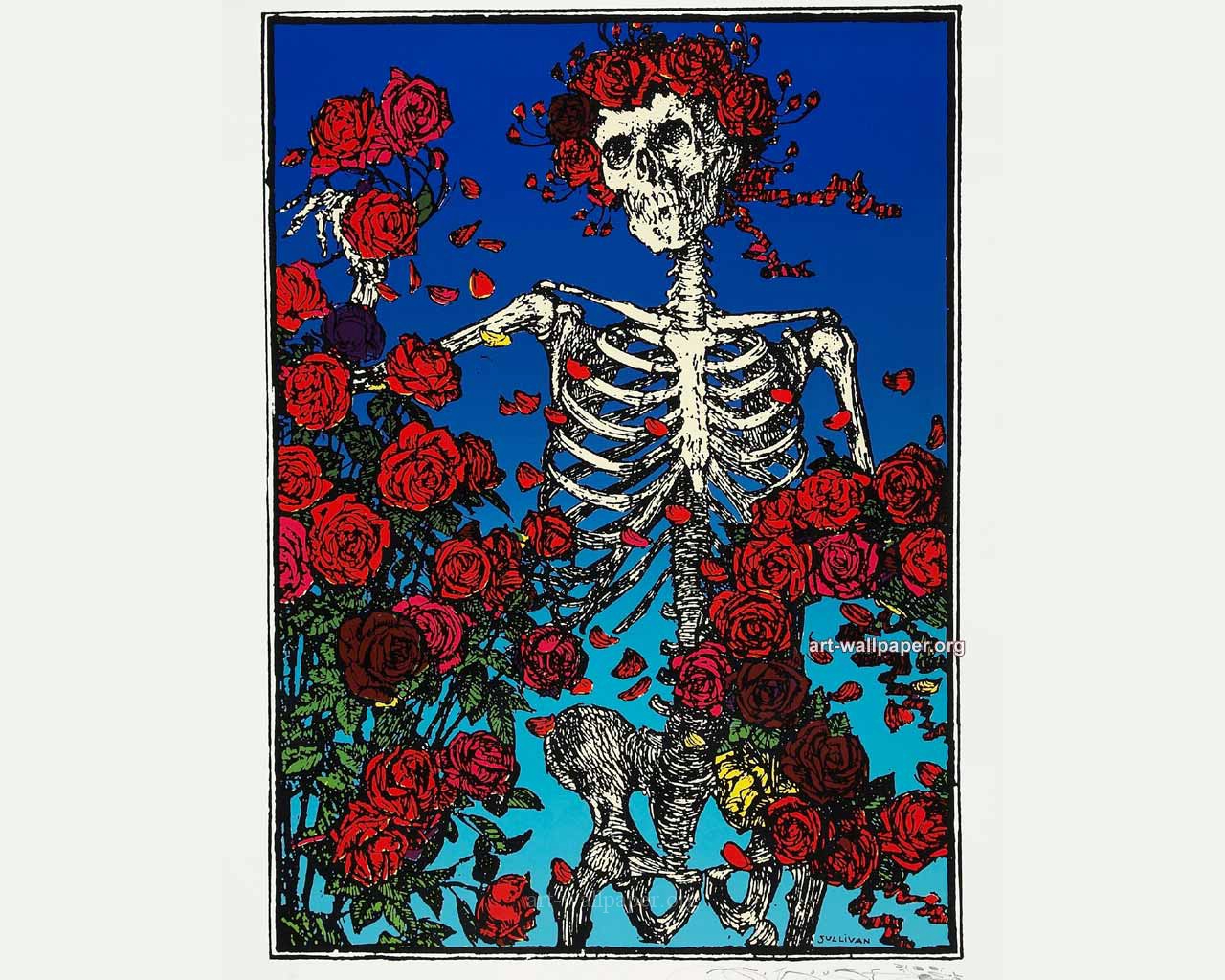 Grateful Dead Skull And Roses Artist - HD Wallpaper 