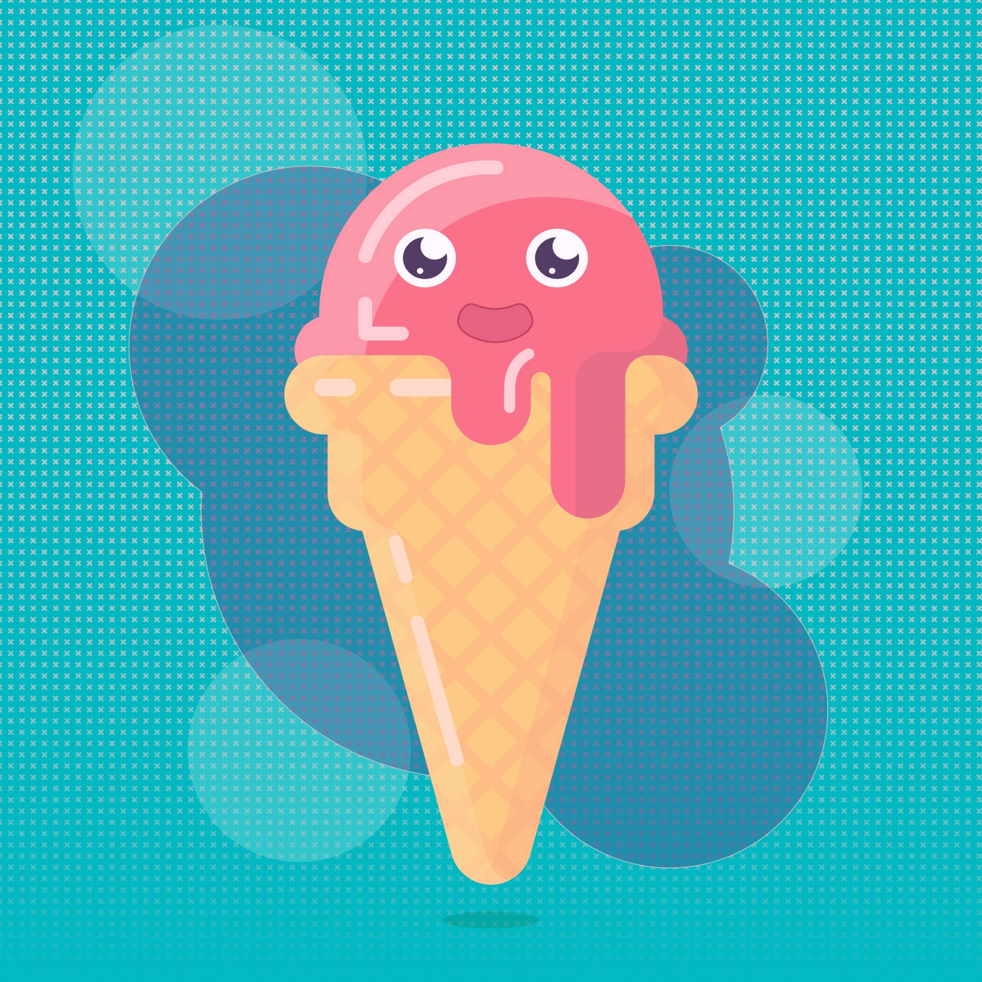 Wallpaper Ice Cream, Horn, Funny, Face, Melting, Pink - Ice Cream - HD Wallpaper 