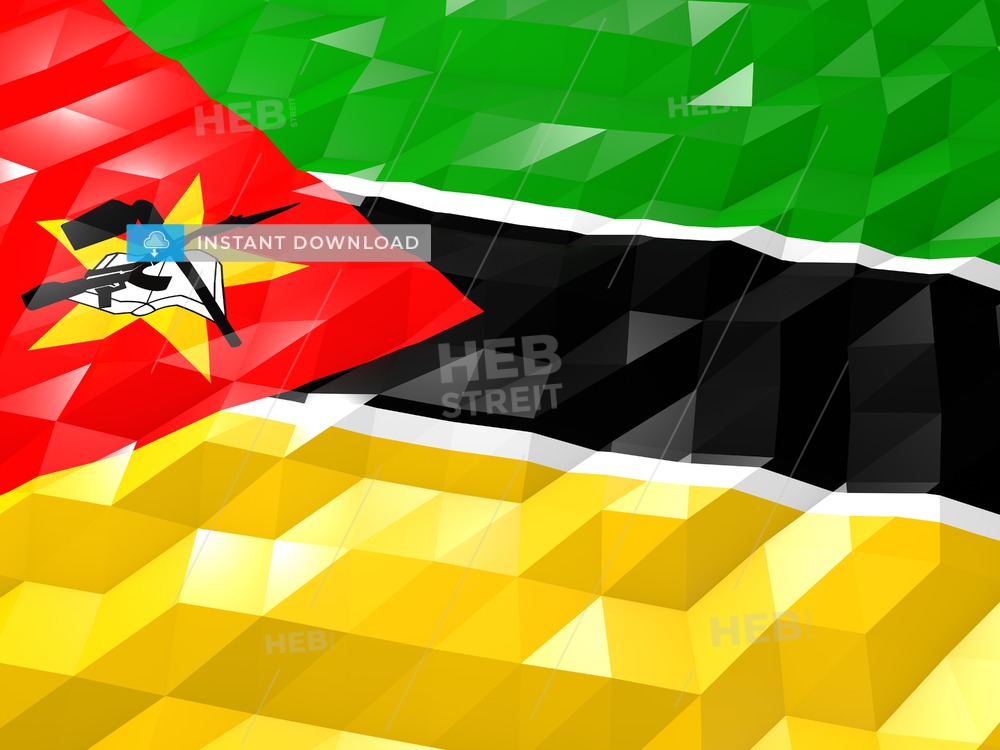 Flag Of Mozambique 3d Wallpaper Illustration - Mozambique Flag - HD Wallpaper 