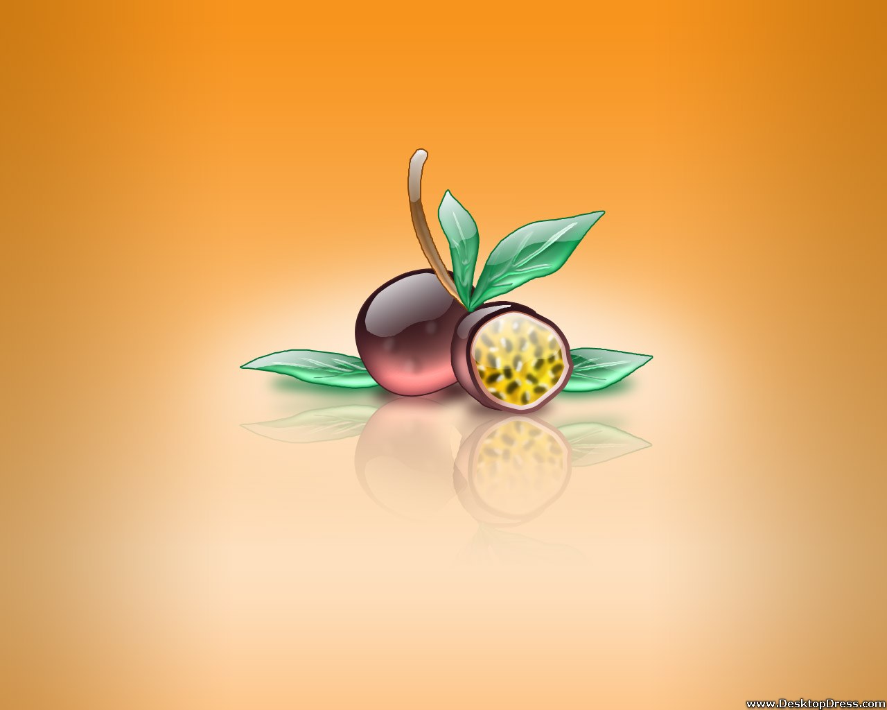 Passionfruit In Orage Background - Illustration - HD Wallpaper 