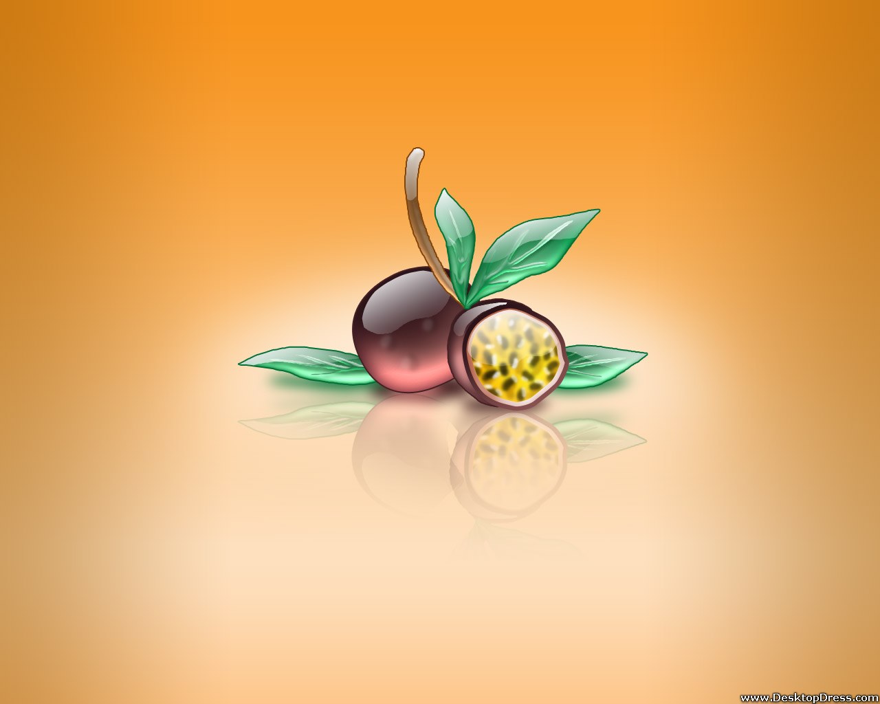 Passionfruit In Orage Background - Illustration - HD Wallpaper 