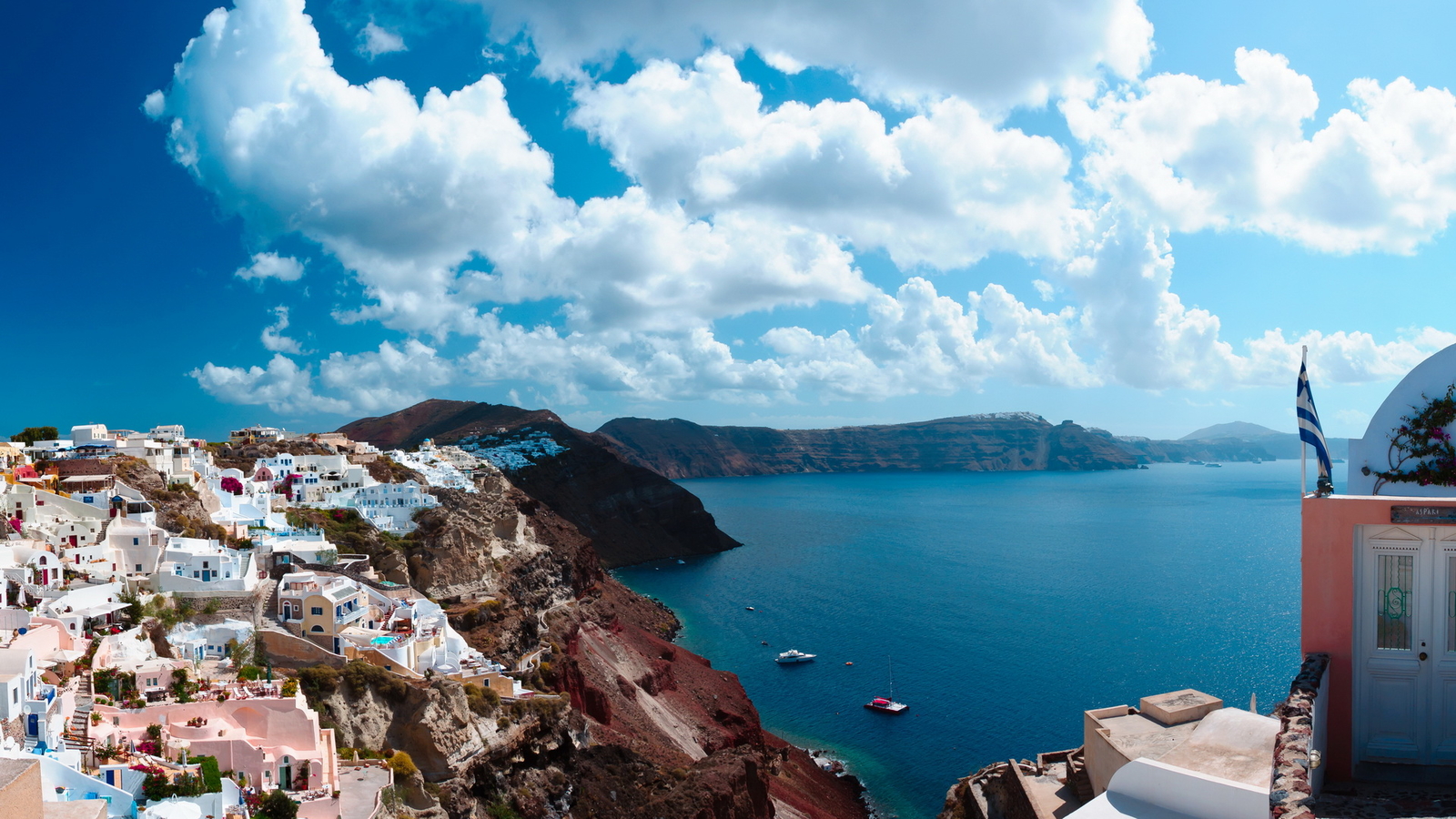 Santorini Beautiful Wallpaper - Santorini Pc Background Hd - HD Wallpaper 