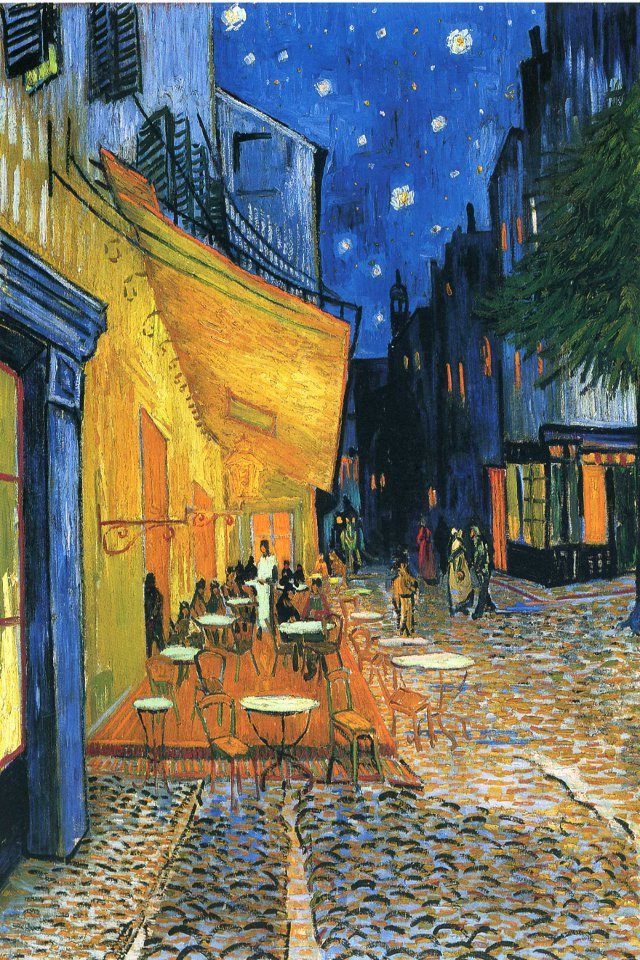 Café Terrace At Night 1888 - HD Wallpaper 