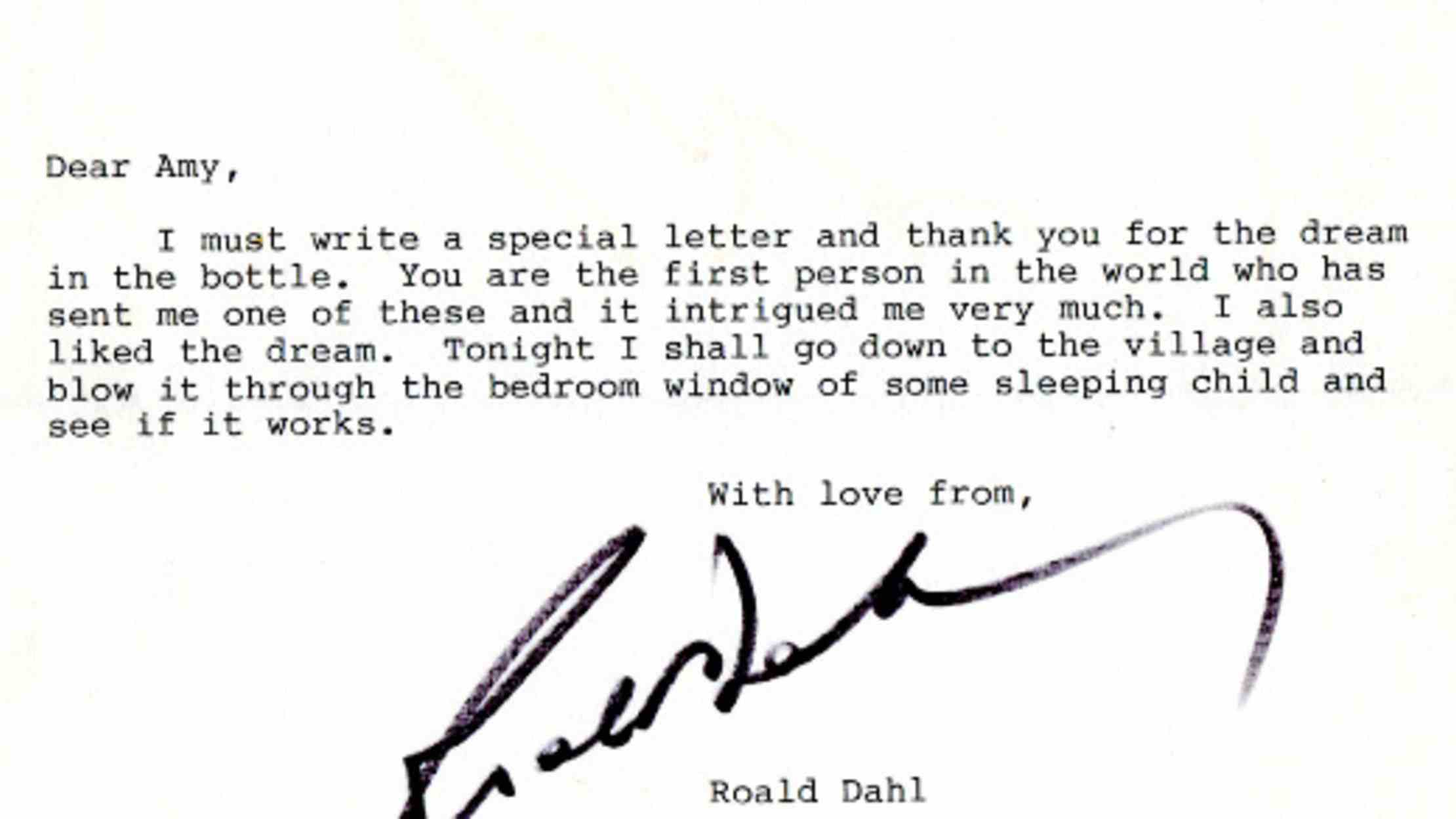 Free Download Amazing Thank You Notes From Famous People - Letters From Roald Dahl - HD Wallpaper 