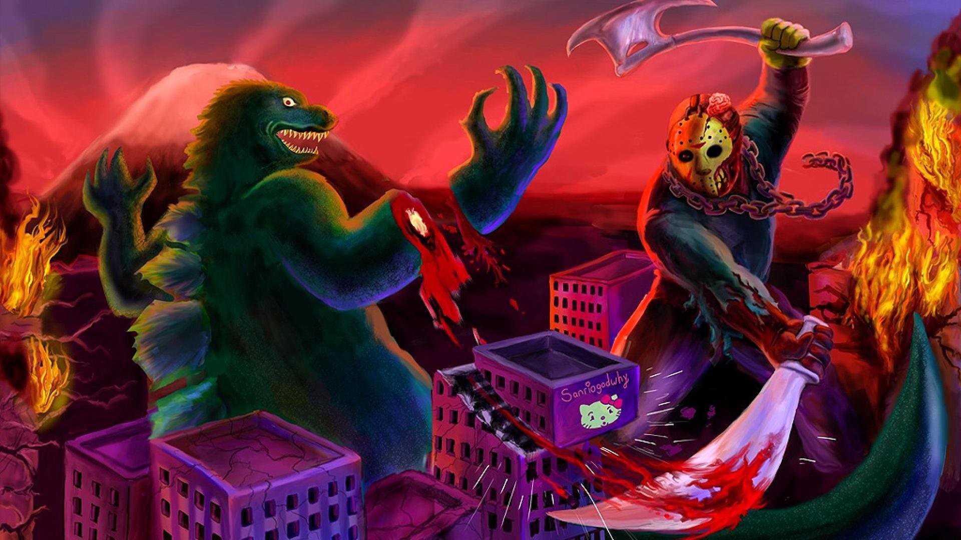 Images For - Jason Voorhees Vs Godzilla - HD Wallpaper 
