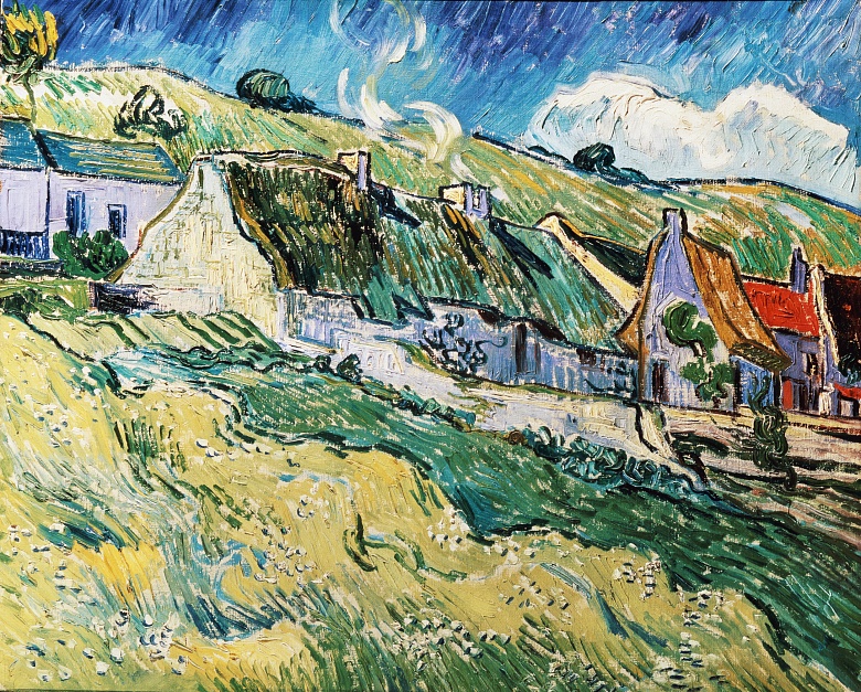 Vincent Van Gogh Cottages 1890 - HD Wallpaper 