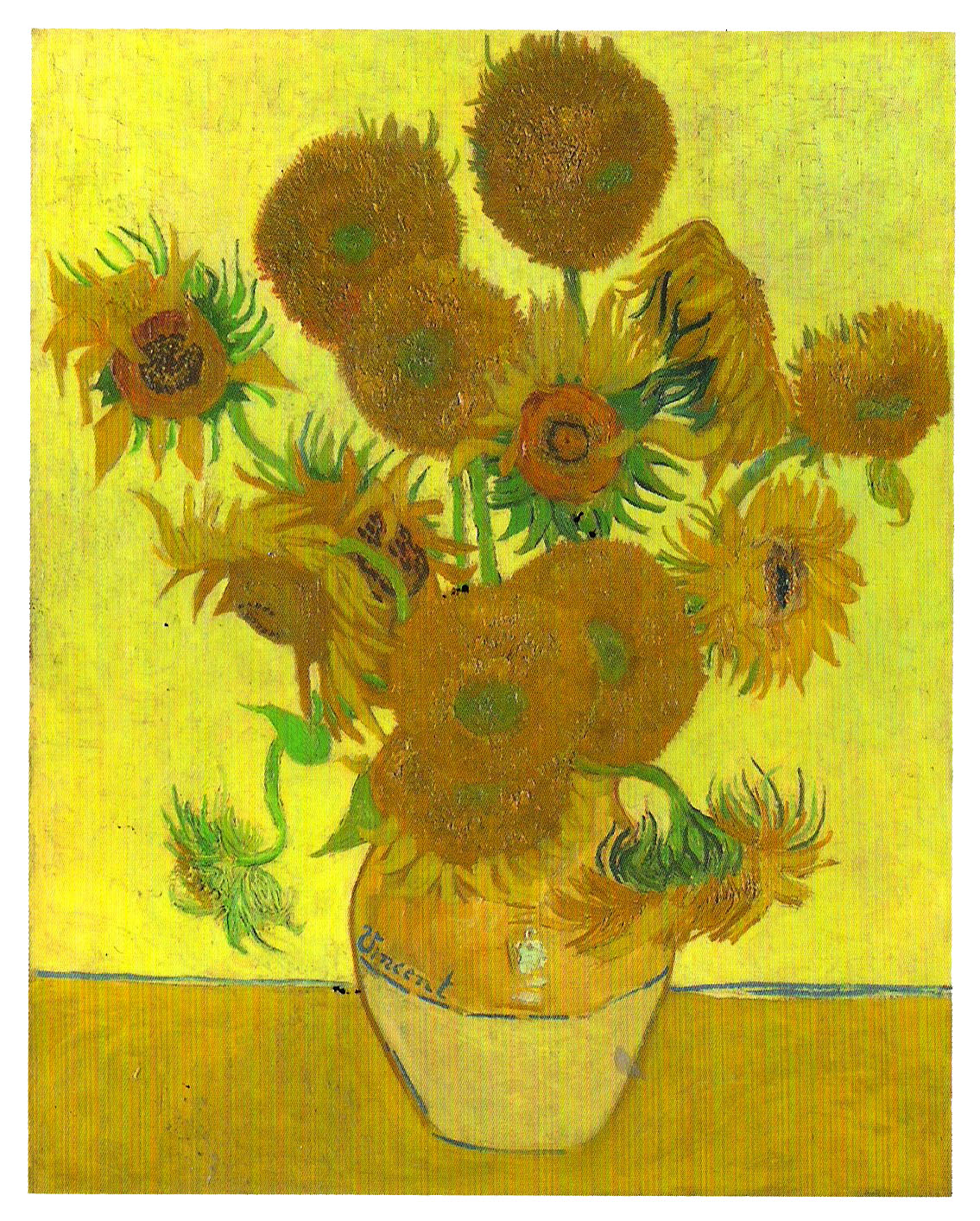 Vincent Van Gogh Wallpapers, Painting, Wallpaper, Widescreen - Van Gogh Sunflowers Simplified - HD Wallpaper 