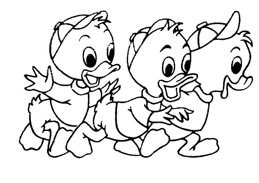 Donald Duck Coloring Pages To Print For Free - Huey Dewey Louie Coloring - HD Wallpaper 