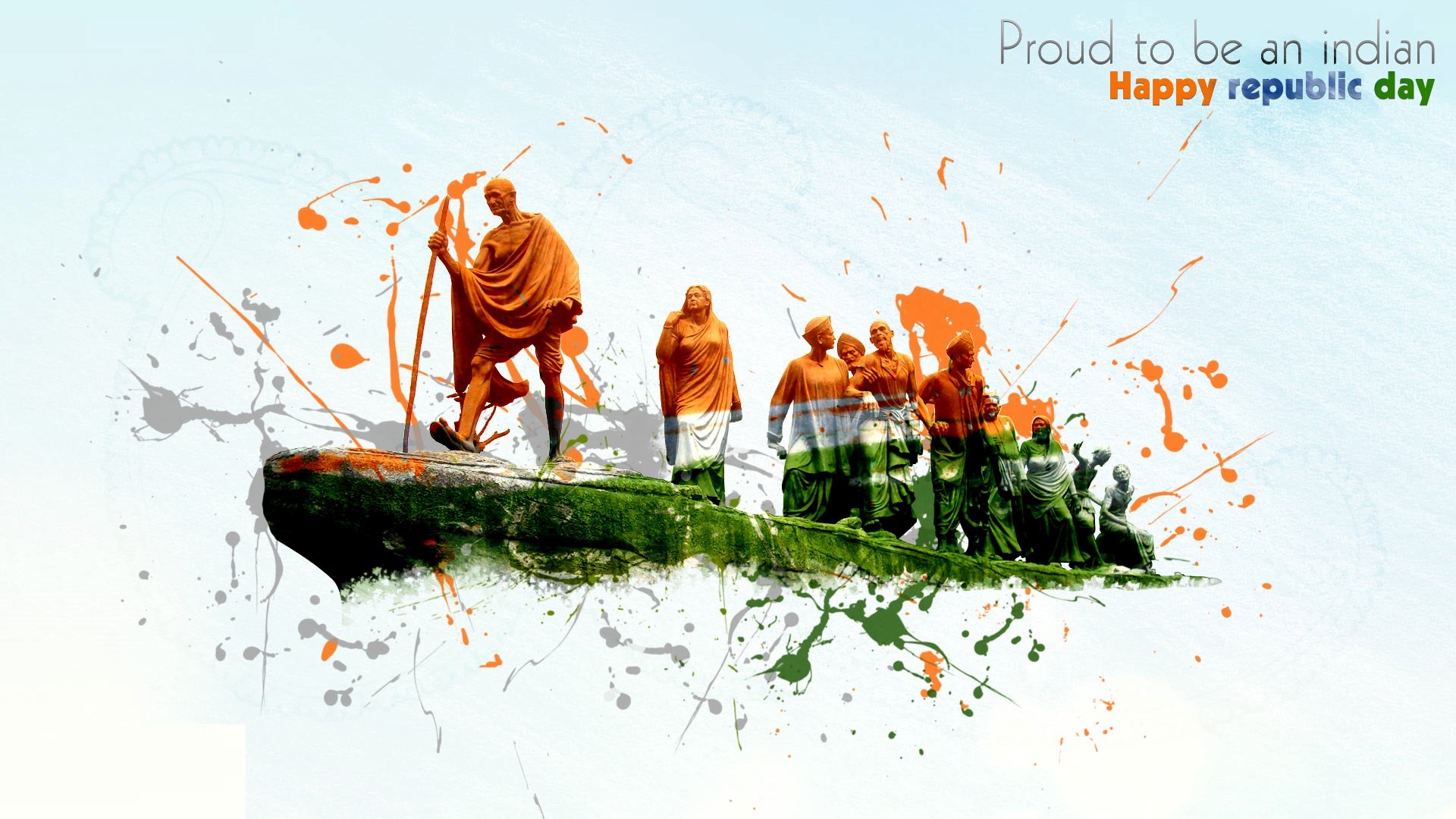 Gandhiji On Happy Republic Day 26 January Nice Images - 1920x1080 Wallpaper  