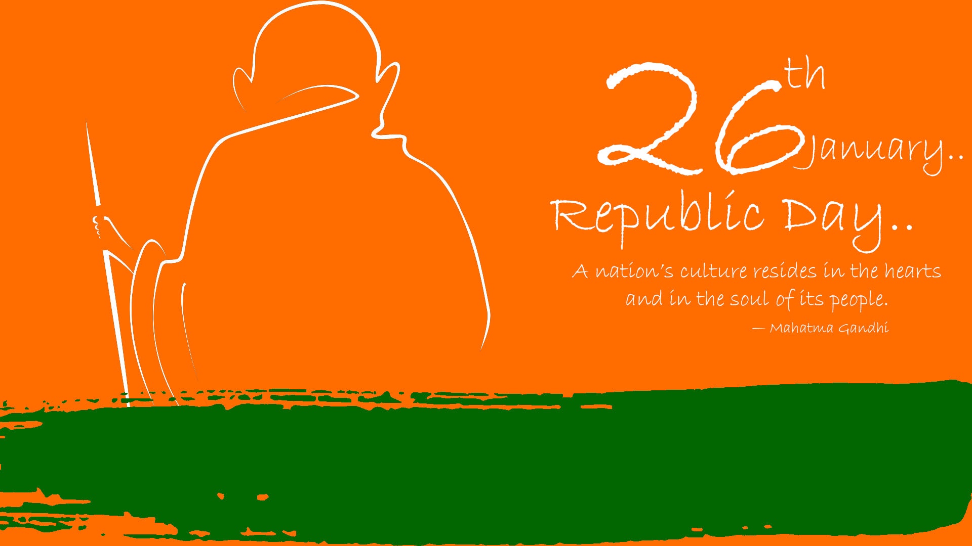 Republic Day With Mahatma Gandhi - Mahatma Gandhi Republic Day - HD Wallpaper 