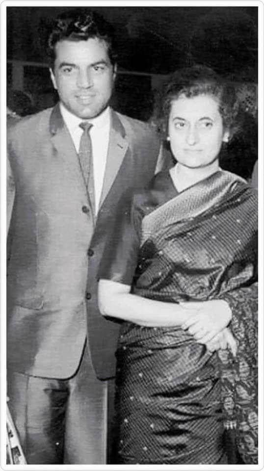 Dharmendra Indira Gandhi - HD Wallpaper 