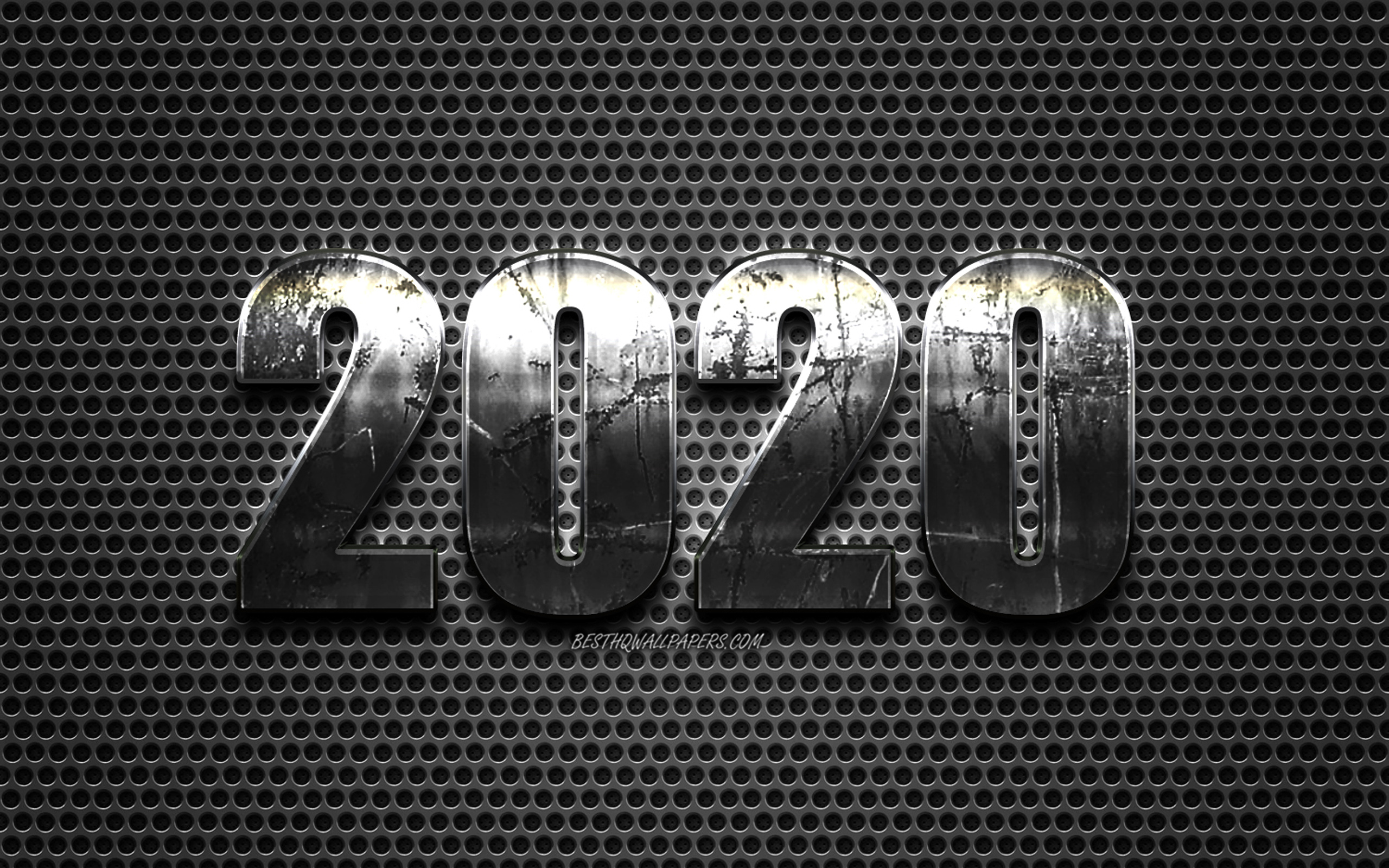 Happy New Year 2020, Metal Mesh Texture, 2020 Metal - High Resolution 2020 Wallpaper Hd - HD Wallpaper 