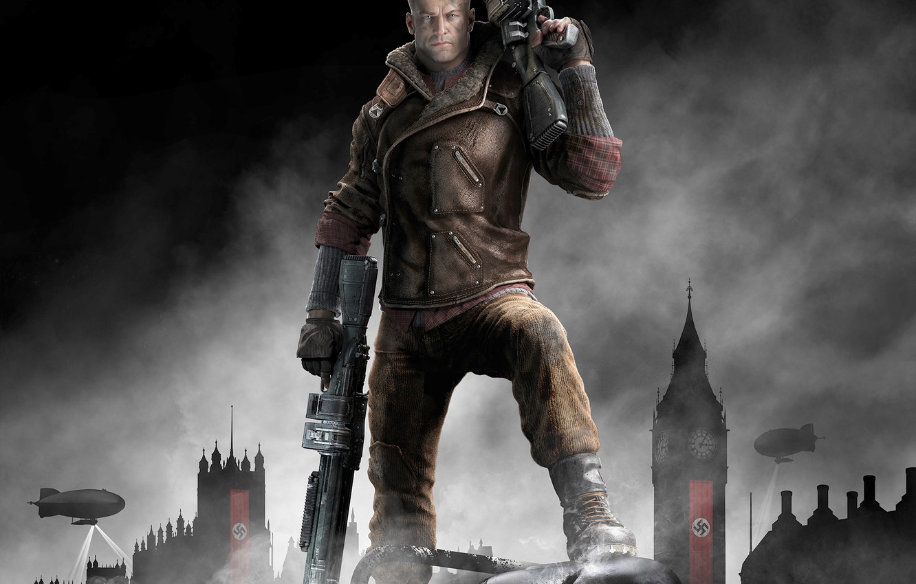 Photo Wallpaper Game, Game, Wolfenstein - Bj Blazkowicz Png - HD Wallpaper 