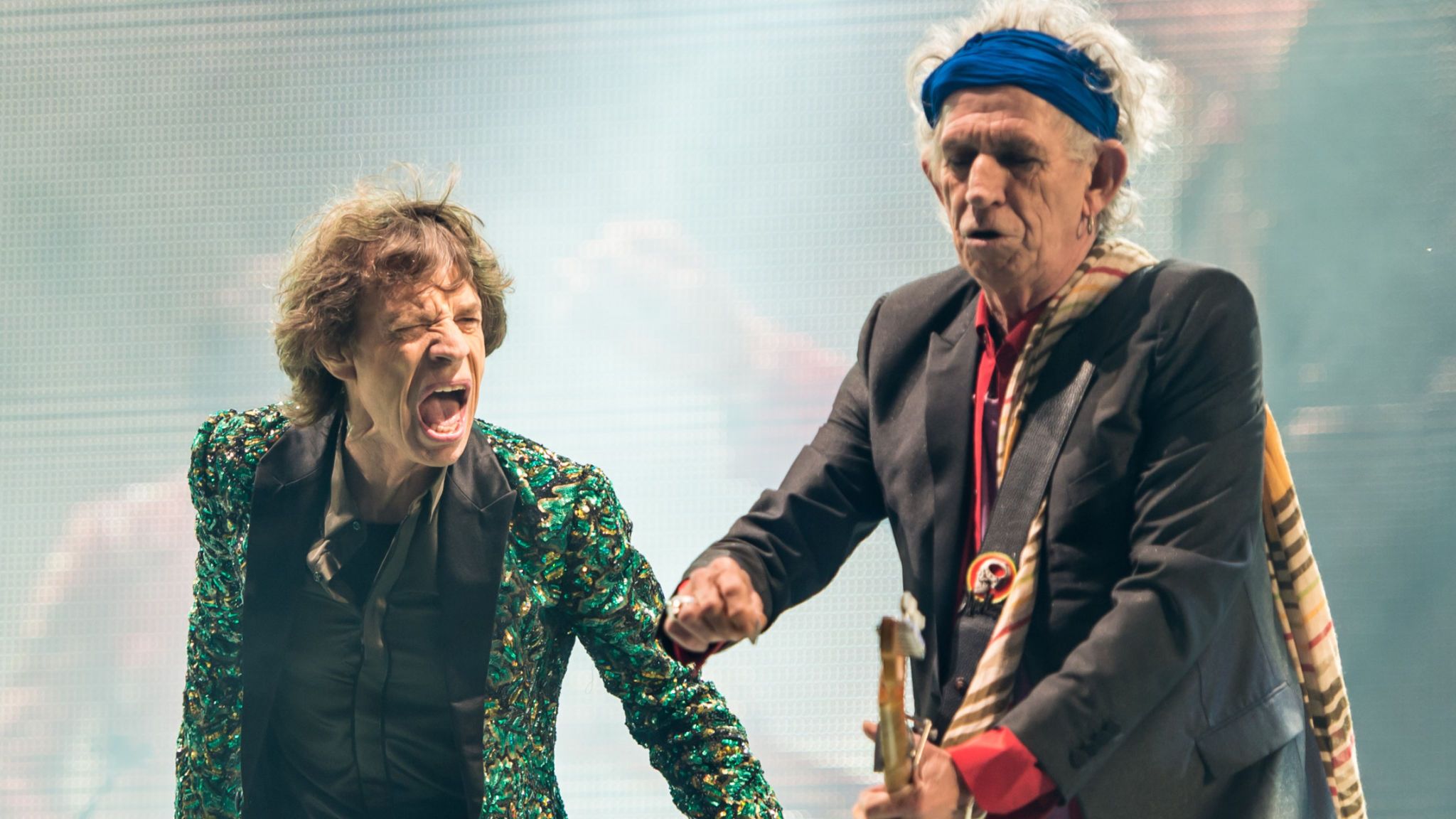 The Pair Became Music Icons After Former The Rolling - Rolling Stones At Glastonbury Festival - HD Wallpaper 