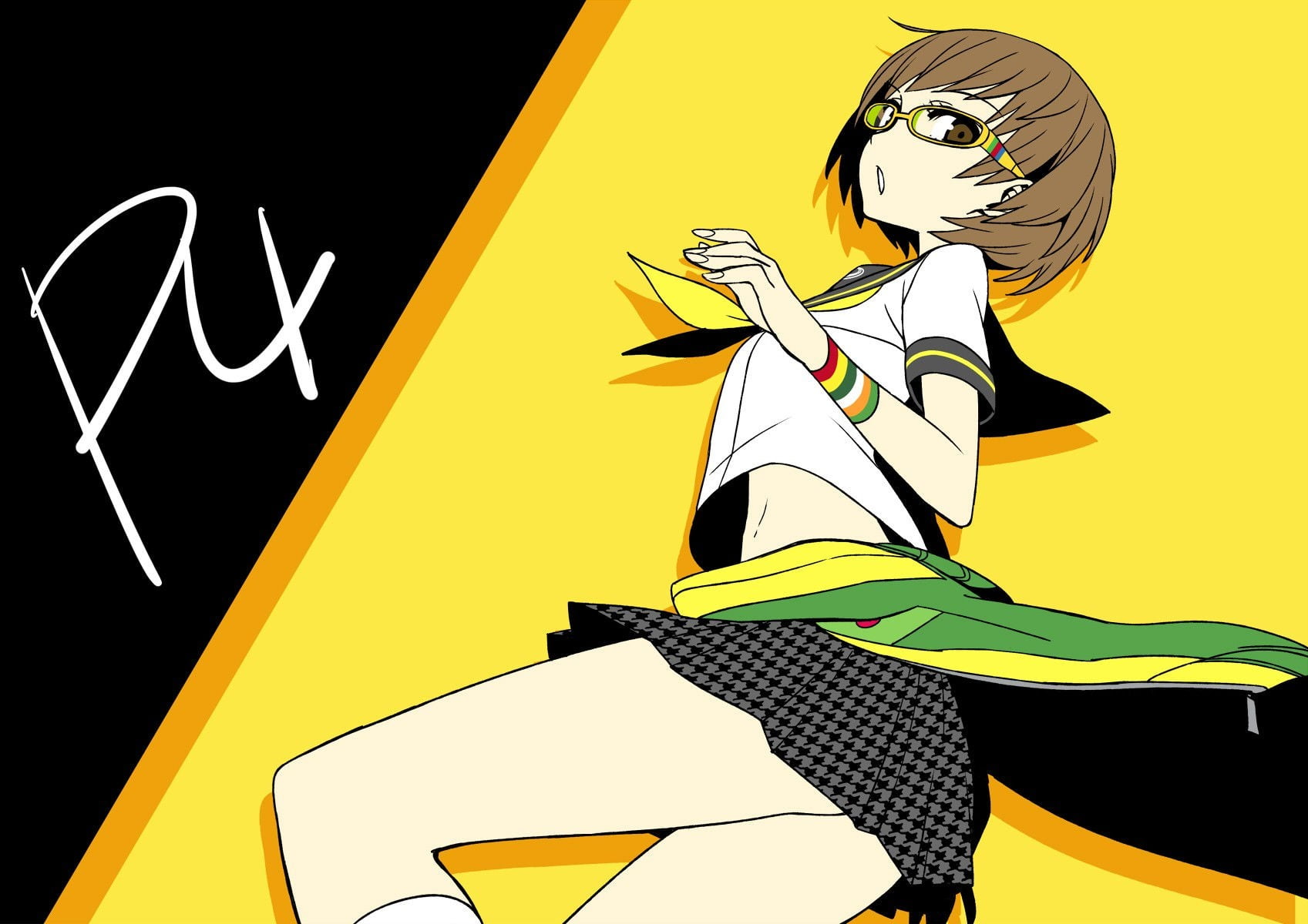 Persona 4 Chie Satonaka Art - HD Wallpaper 