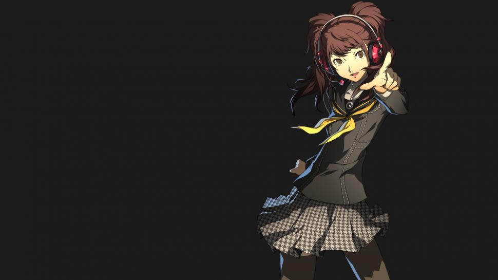 Persona 4 Brunette Anime Headphones Hd Wallpaper,video - Rise Persona 4 Arena - HD Wallpaper 