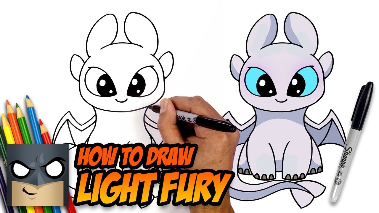 How To Draw A Dragon Light Fury How To Train Your Dragon - Chimuelo Dragon Para Dibujar - HD Wallpaper 