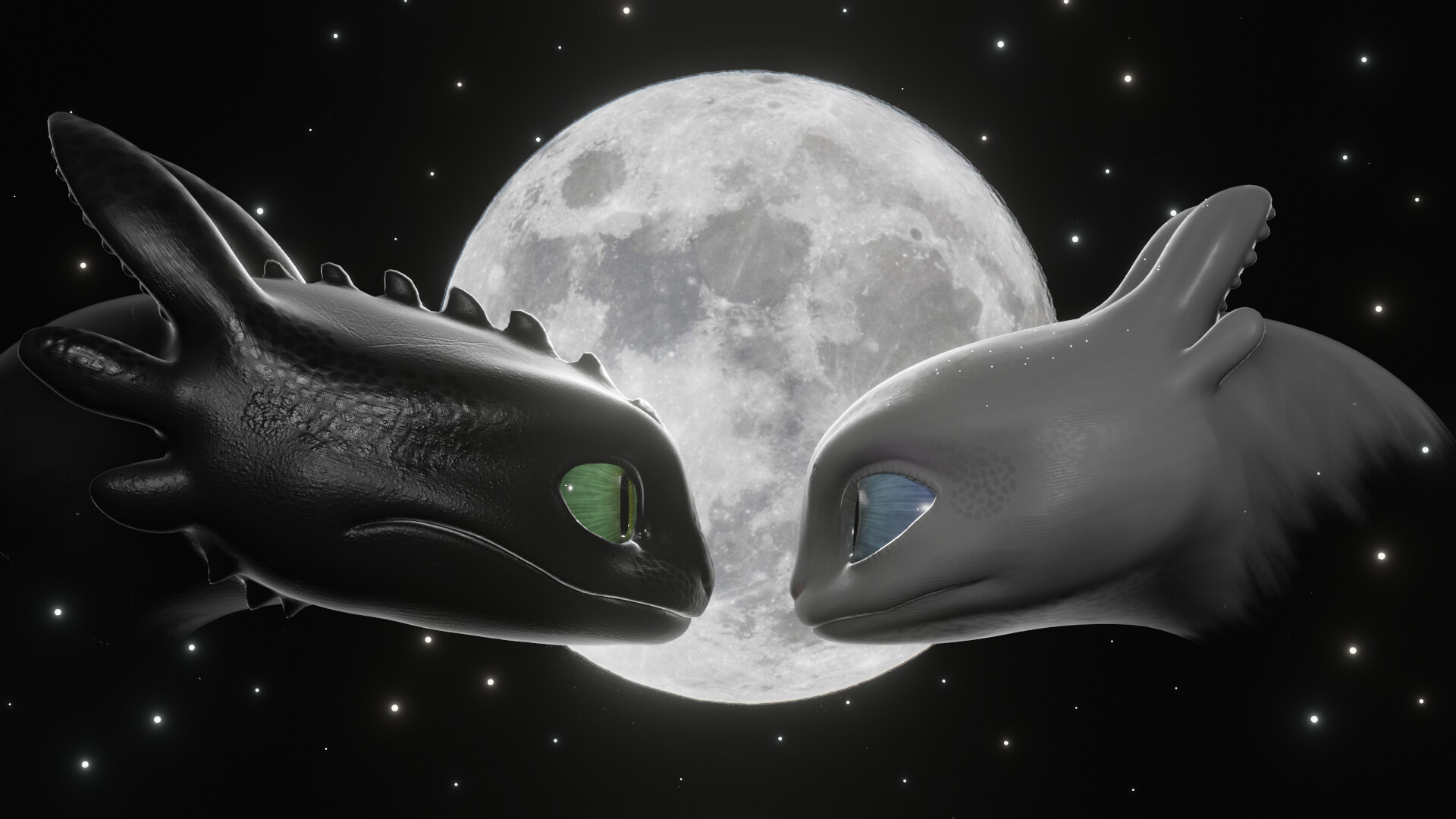 Toothless And Light Fury - HD Wallpaper 