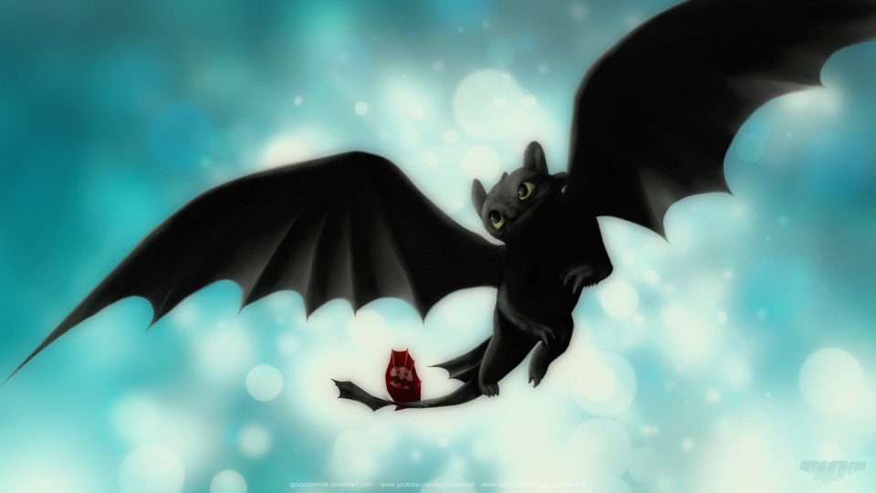 Night Fury Toothless Dragon Cartoon How To Train Your - Night Fury How To Train Your Dragon Toothless - HD Wallpaper 